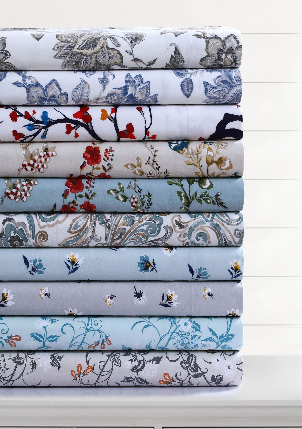 Katy Floral 170-GSM Flannel Extra Deep Pocket Sheet Set Queen Natural