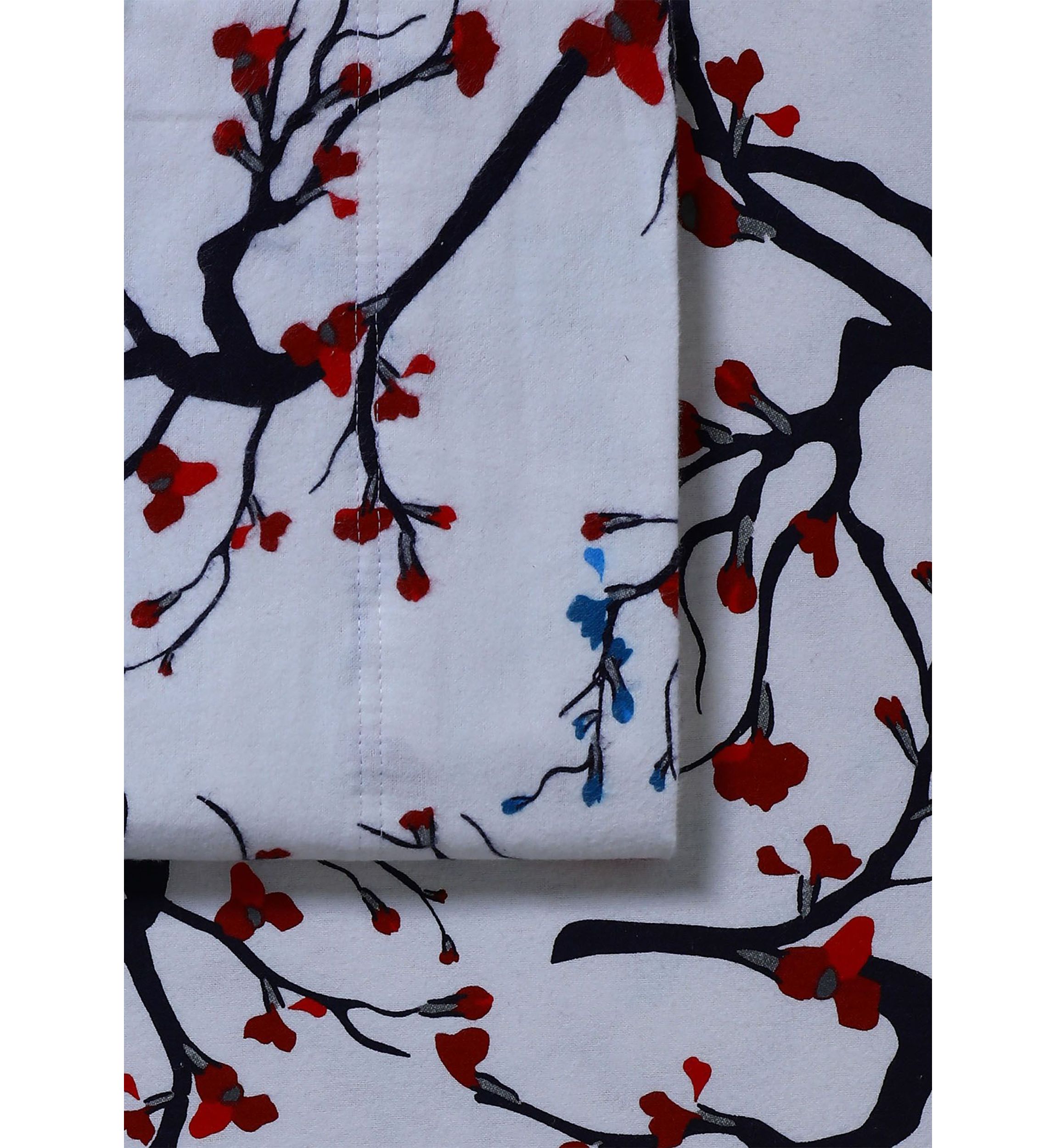 Emilia Tree 170-GSM Flannel Extra Deep Pocket Sheet Set Twin Multicolor