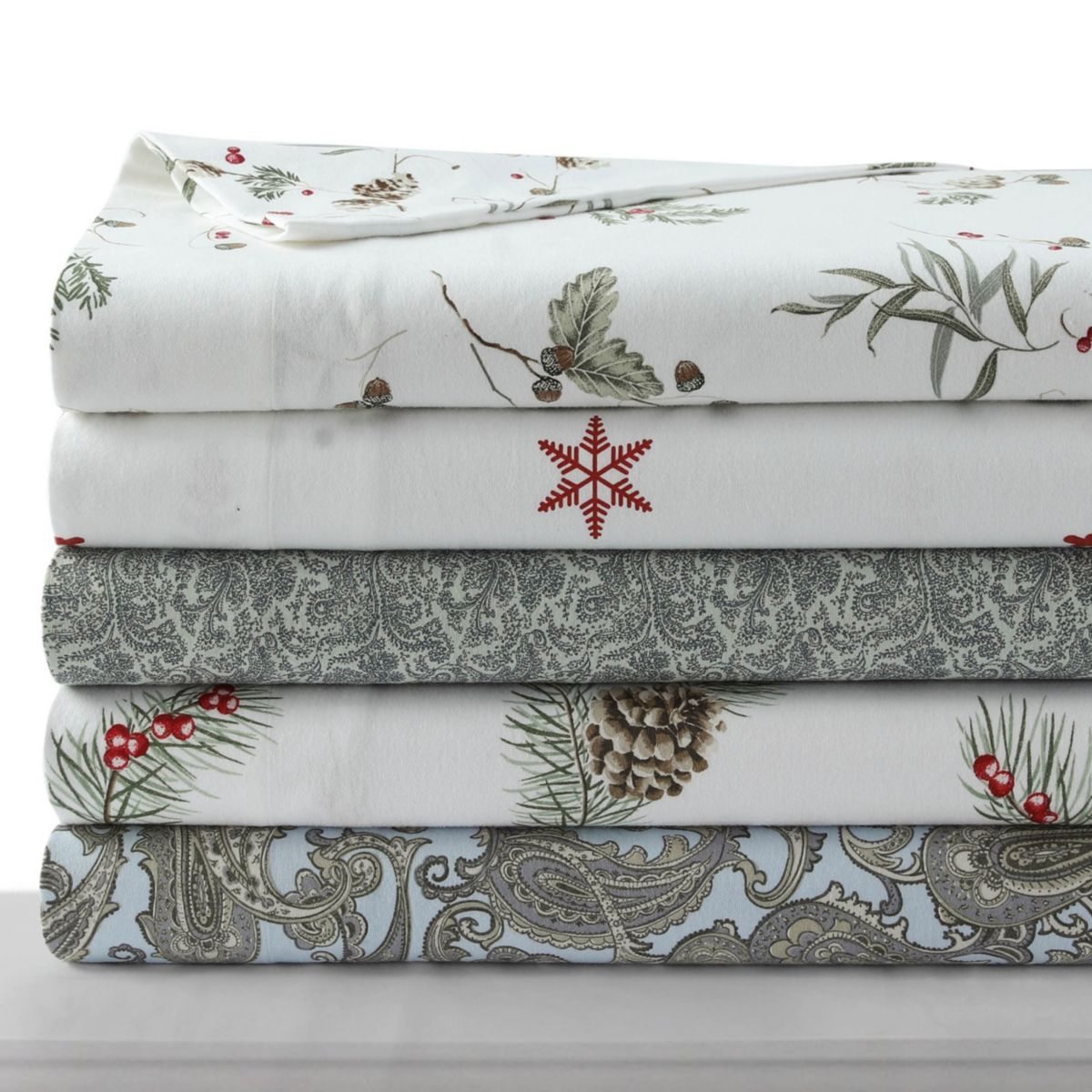 Ava Paisley Portuguese Cotton Flannel Extra Deep Pocket Sheet Set