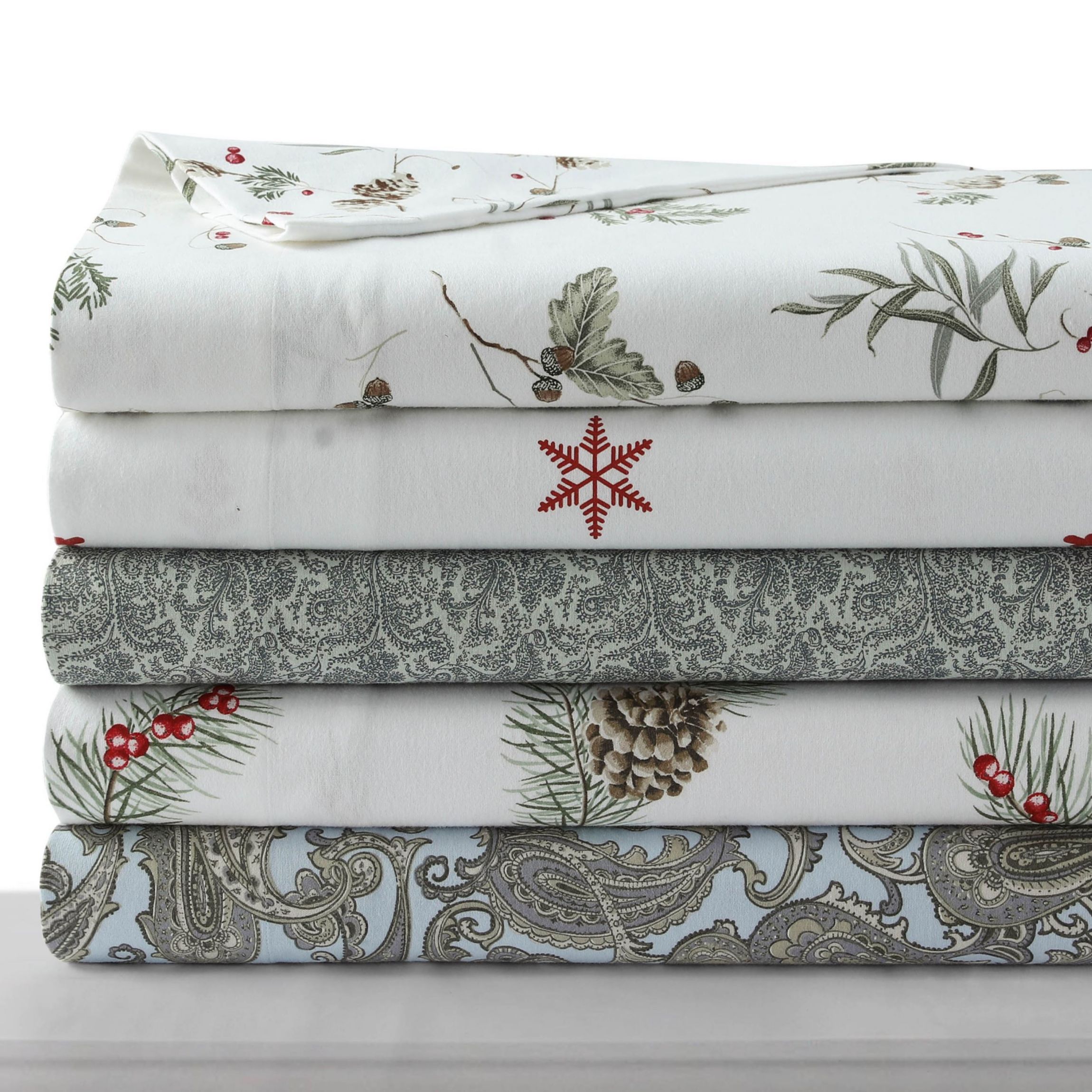 Ava Paisley Portuguese Cotton Flannel Pillowcase Set