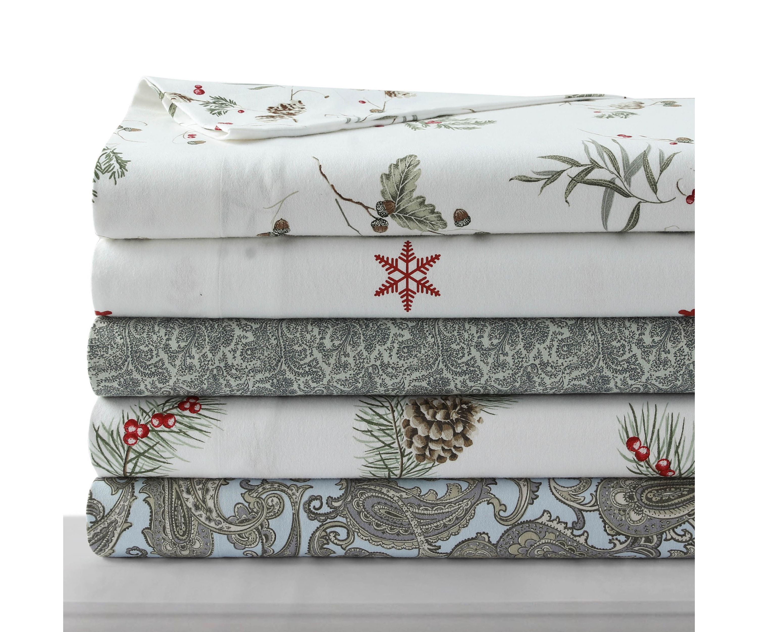 Ava Paisley Portuguese Cotton Flannel Pillowcase Set