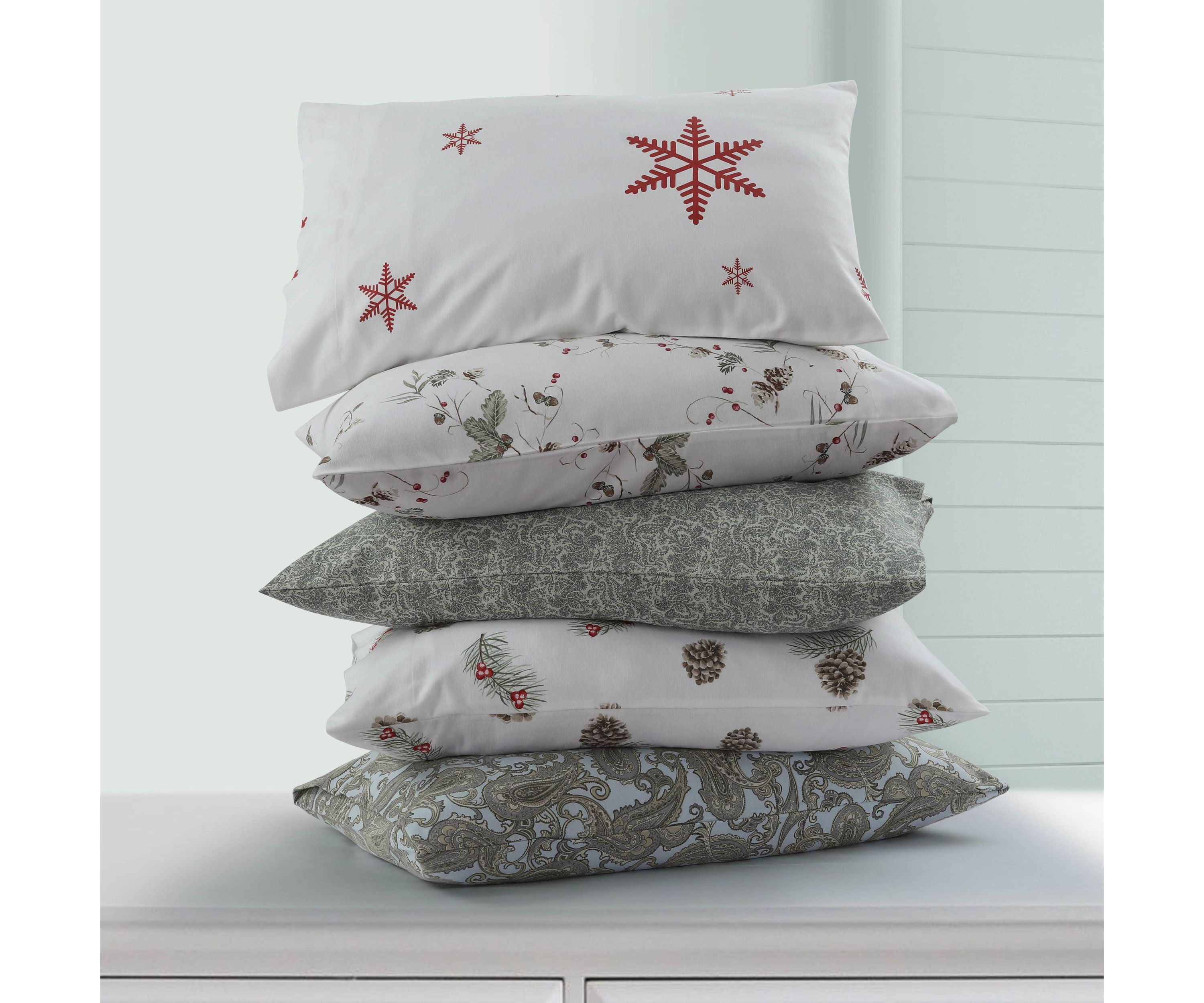 Ava Paisley Portuguese Cotton Flannel Pillowcase Set