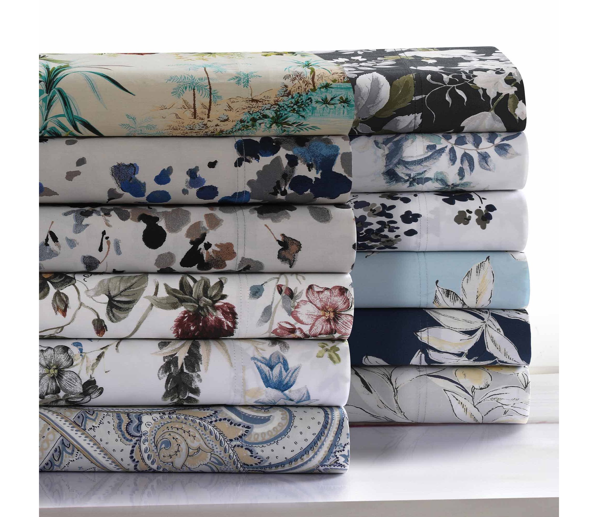 Amalfi Printed 300 Thread Count Cotton Sateen Extra Deep Pocket Sheet Set