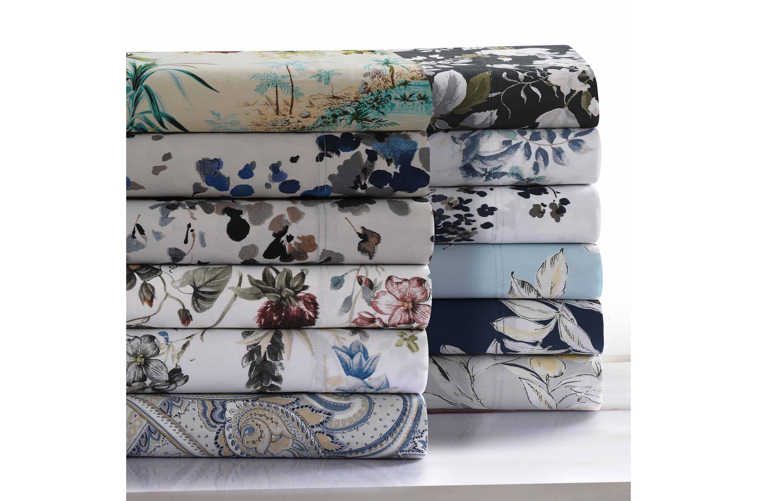 Amalfi Printed 300 Thread Count Cotton Sateen Extra Deep Pocket Sheet Set