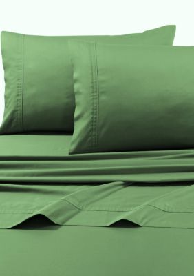 Tribeca Living Egyptian Cotton Sateen 500 Thread Count Oversized Fitted Sheet Separates, Green, California King