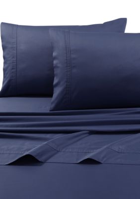 Tribeca Living Egyptian Cotton Sateen 500 Thread Count Oversized Fitted Sheet Separates, Blue, California King