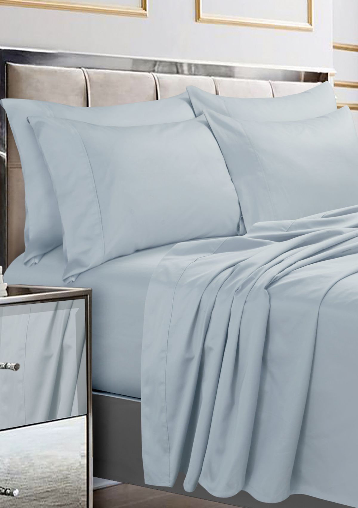 Egyptian Cotton Sateen 6 Piece Extra Deep Pocket Sheet Set
