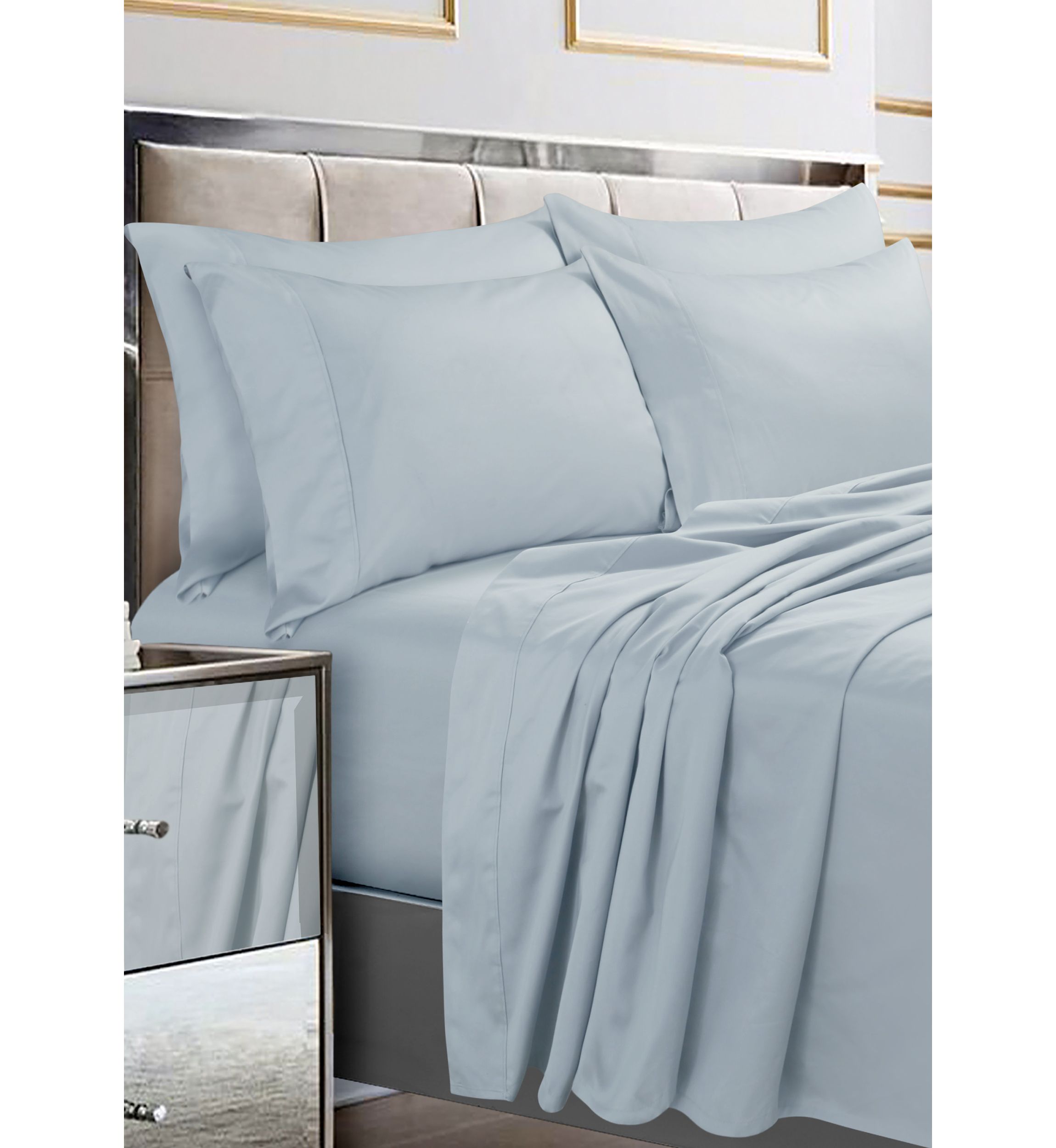 Egyptian Cotton Sateen 6 Piece Extra Deep Pocket Sheet Set