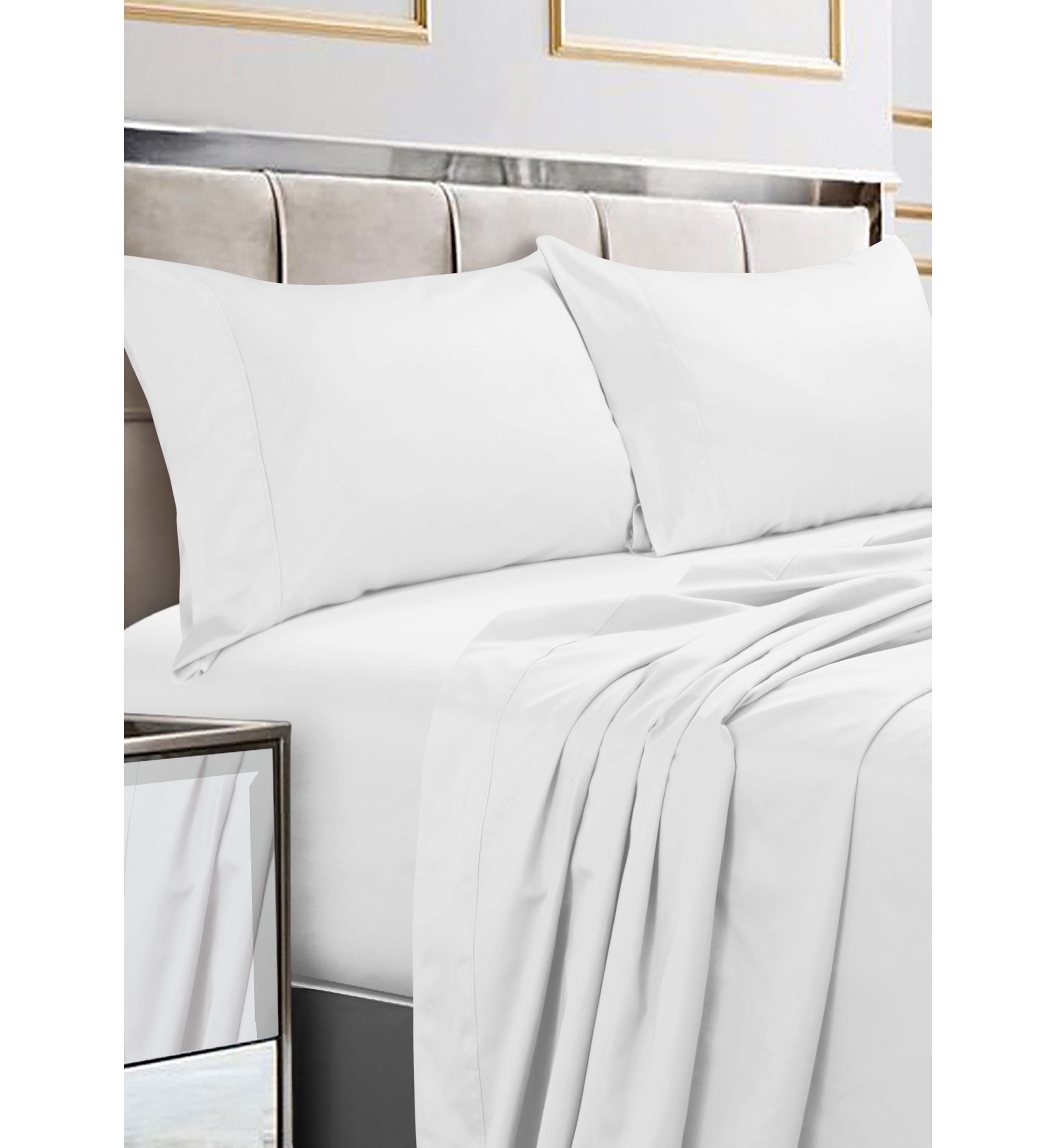 600 Thread Count Egyptian Cotton Sateen 4 Piece Extra Deep Pocket Sheet Set