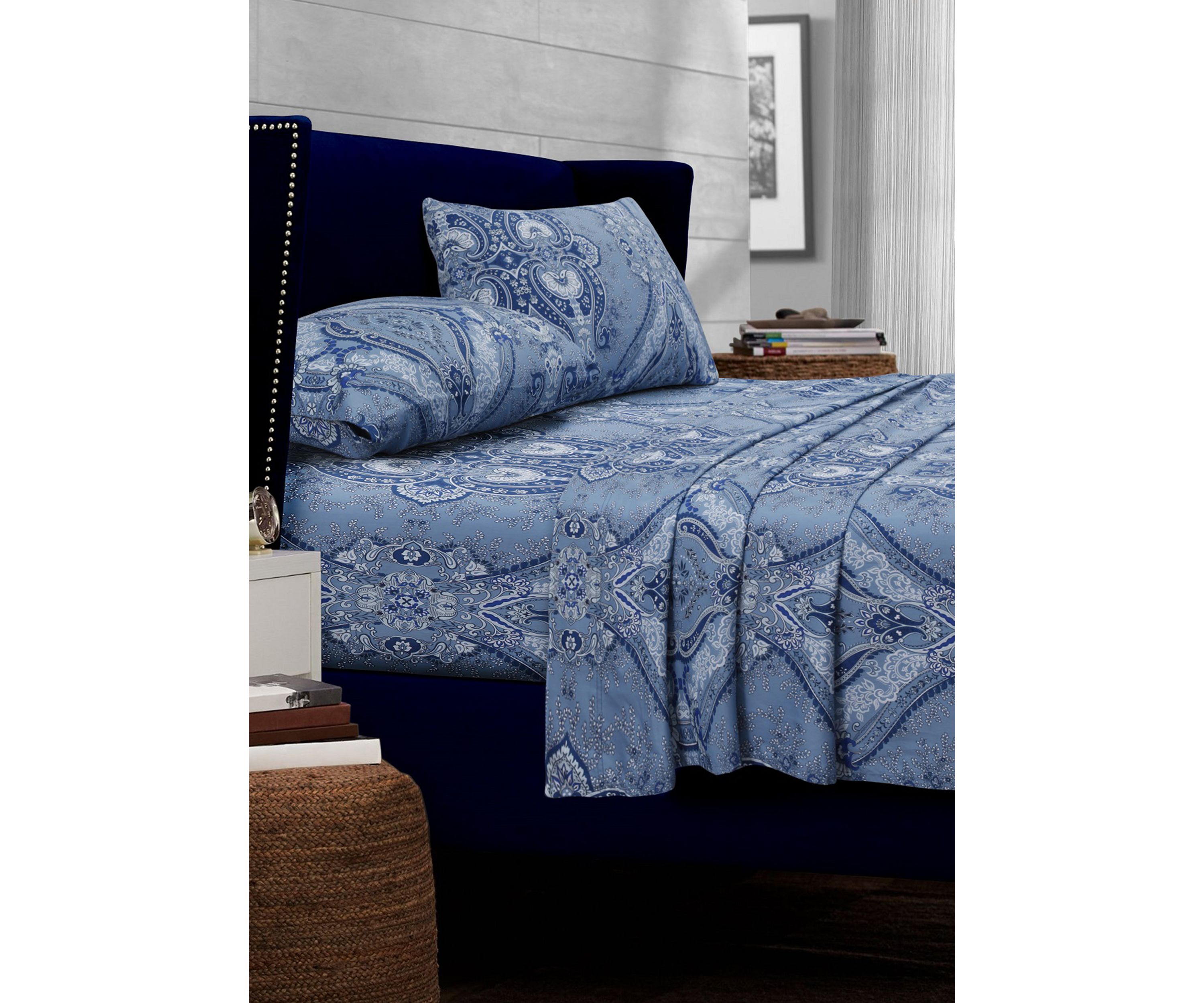 Atlantis Printed Cotton Extra Deep Pocket Sheet Set