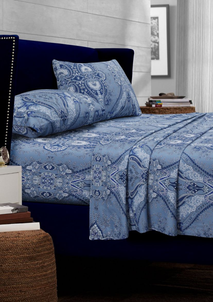 Atlantis Printed Cotton Extra Deep Pocket Sheet Set