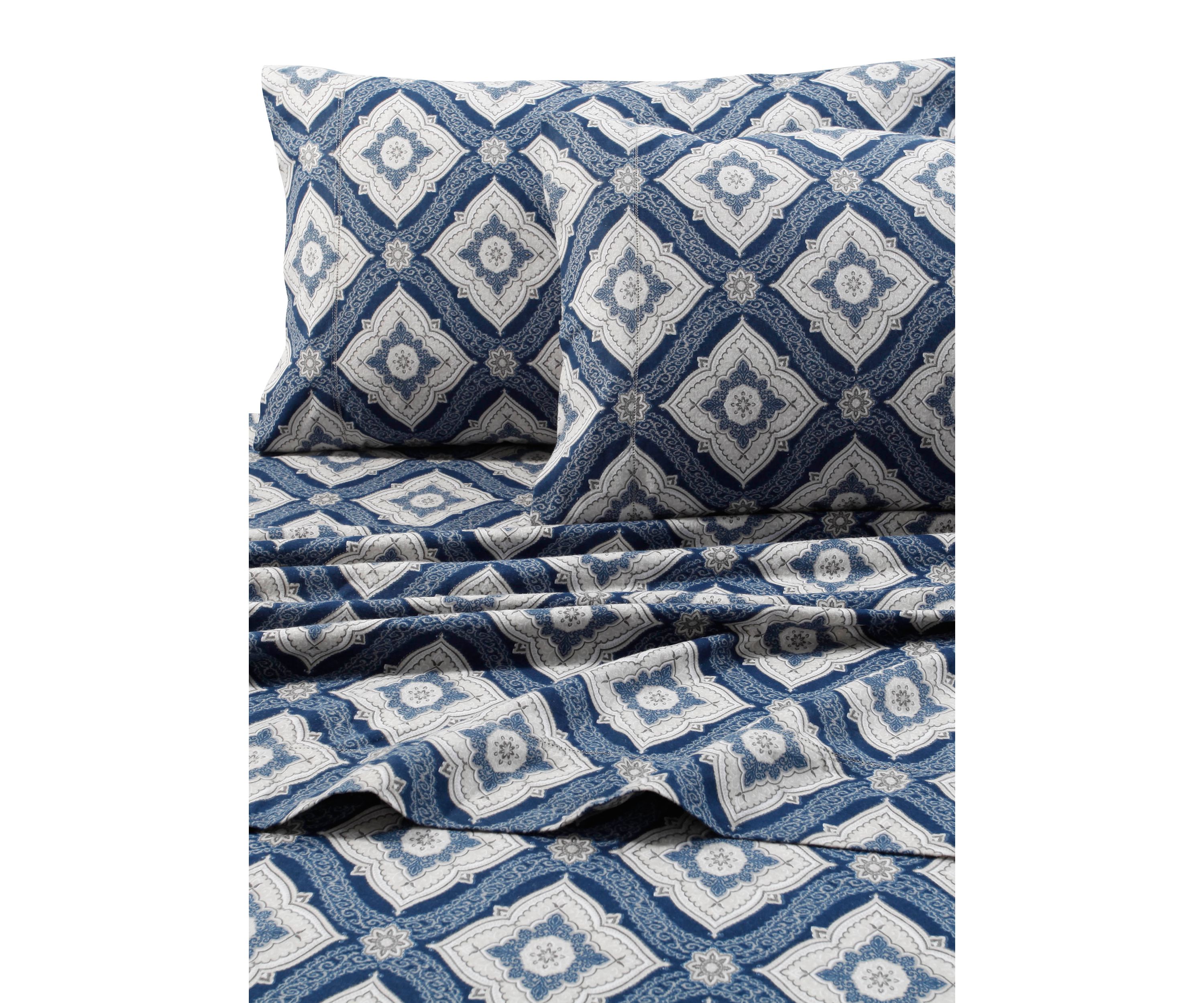 Flannel Damask Printed Extra Deep Pocket Sheet Set