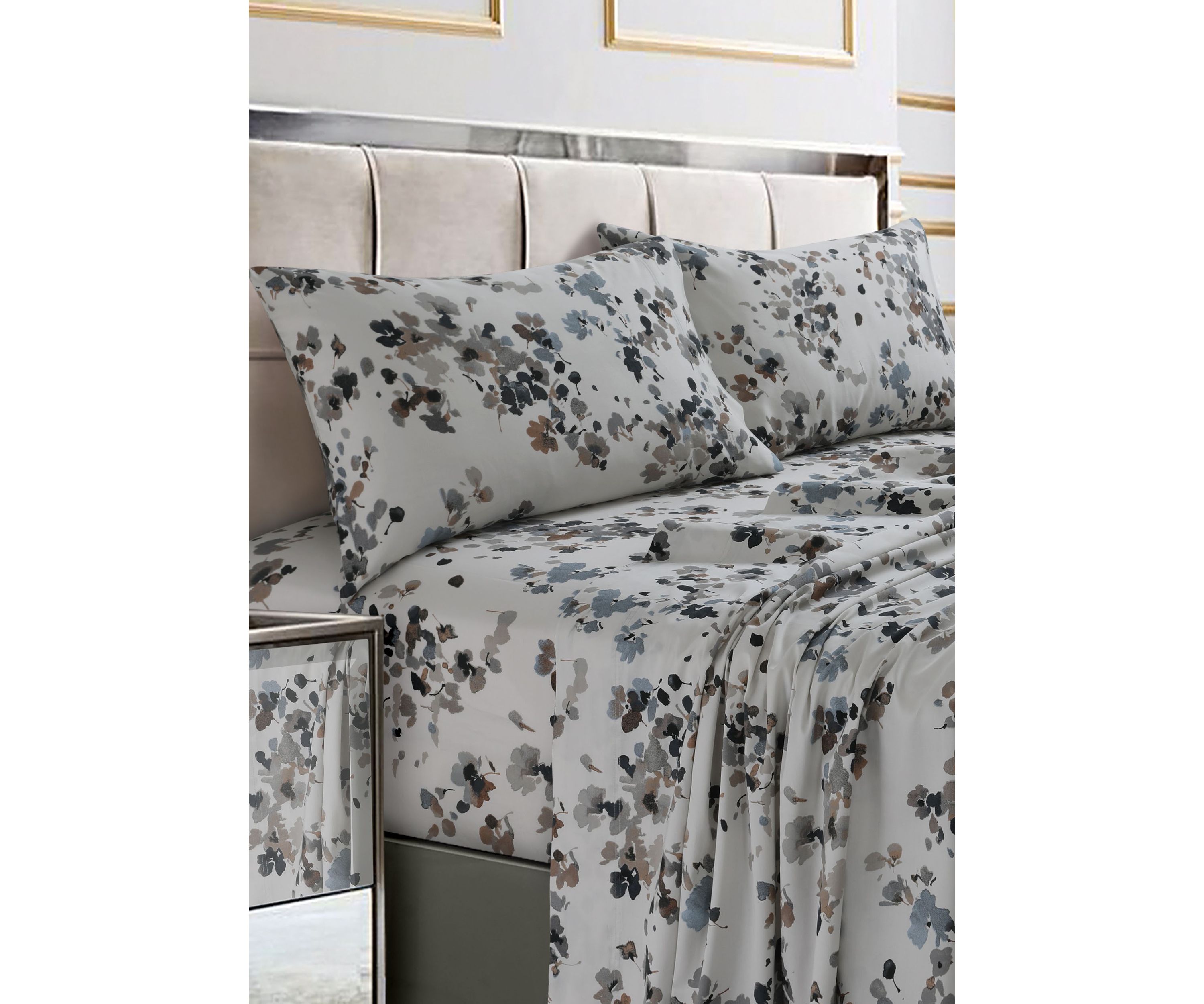 Lisbon Printed Cotton Sateen Extra Deep Pocket Sheet Set