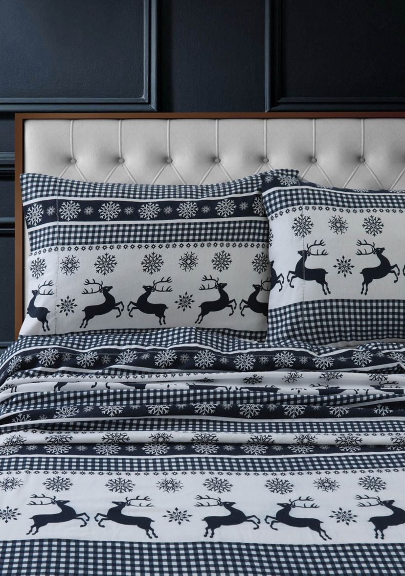 Heavyweight Cotton Flannel Printed Pillow Pair