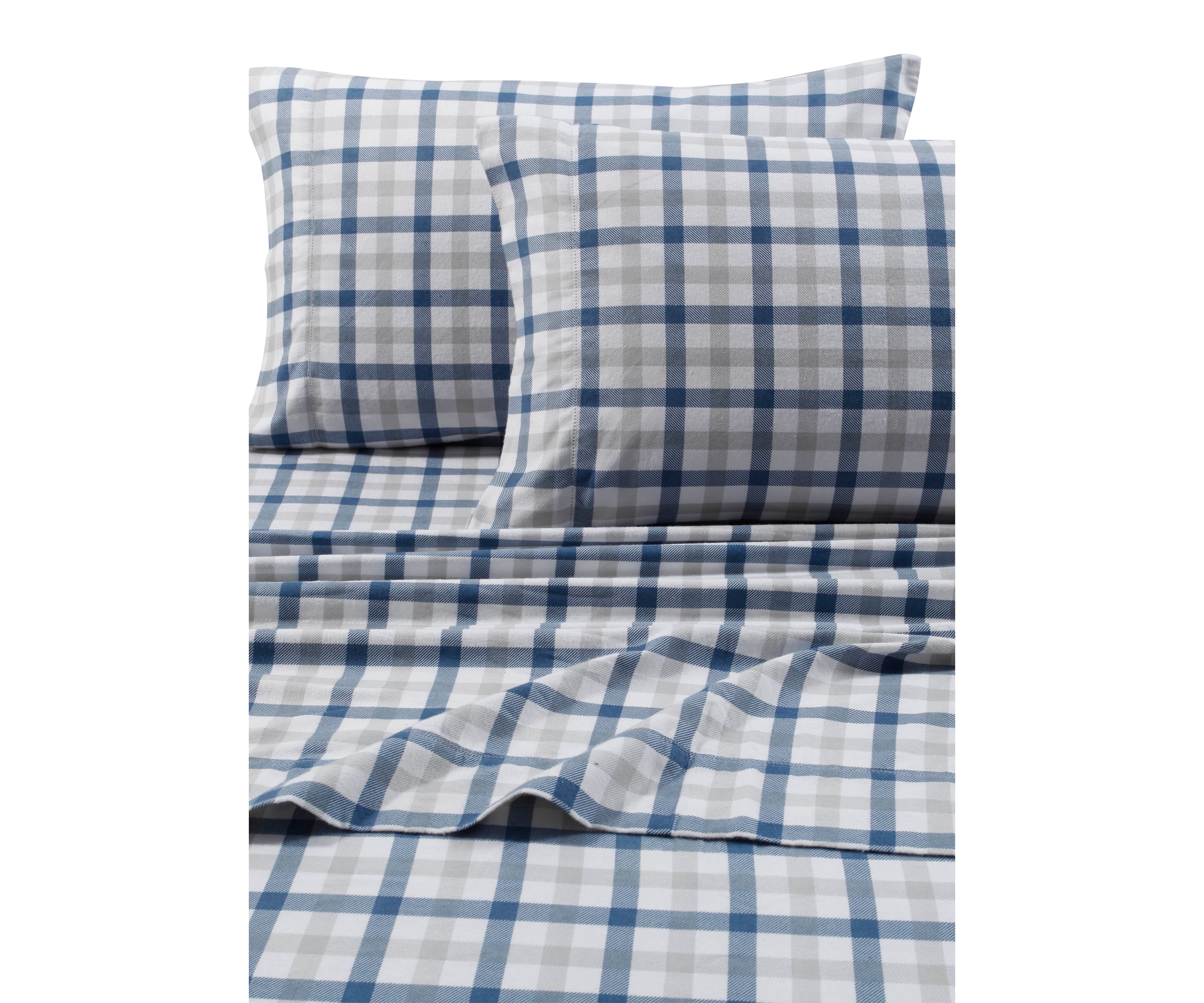 200 GSM Micro Plaid Printed Extra Deep Pocket Flannel Sheet Set