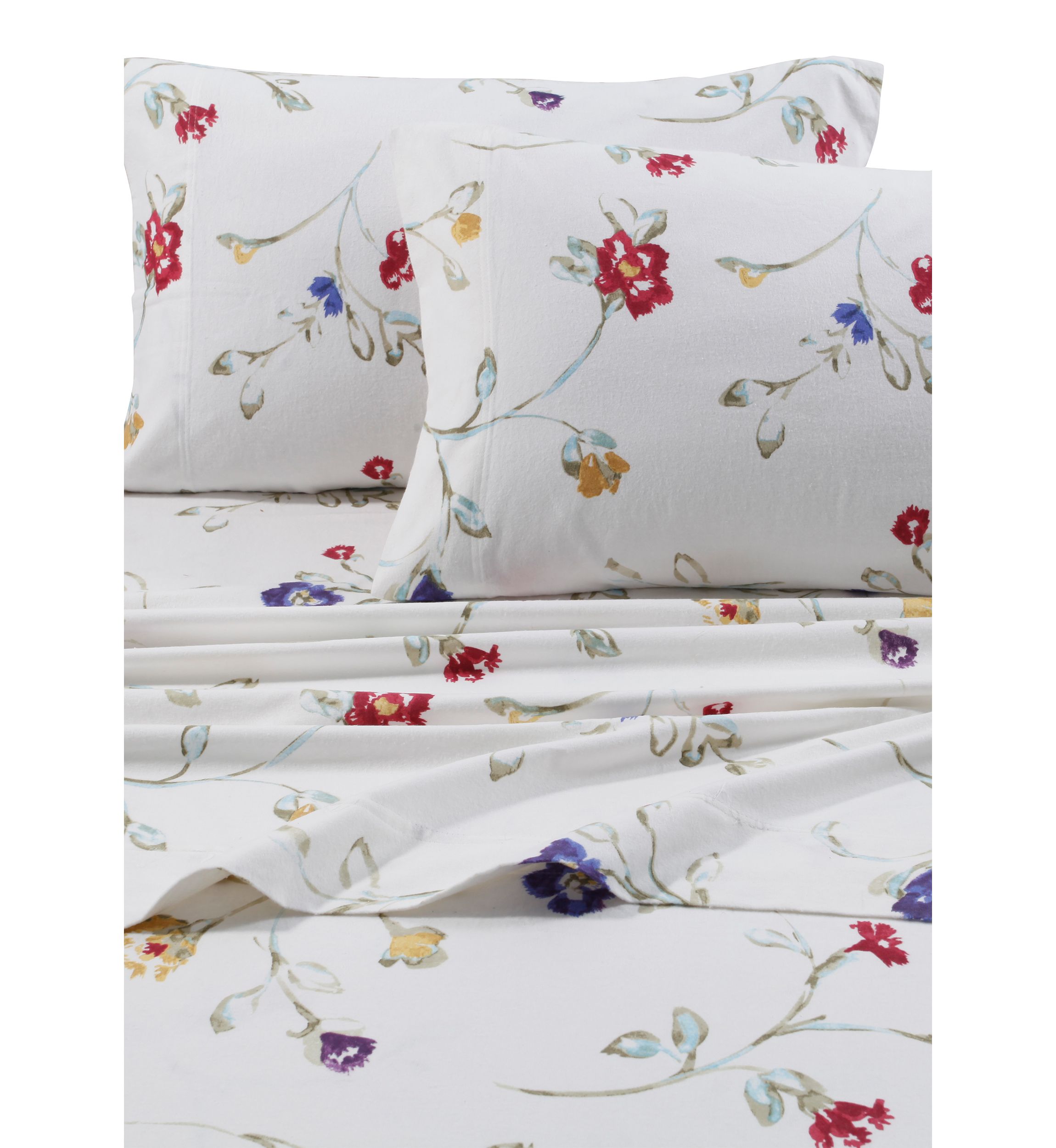 Flannel Floral Garden 170-GSM Cotton Extra Deep Pocket Printed Sheet Set
