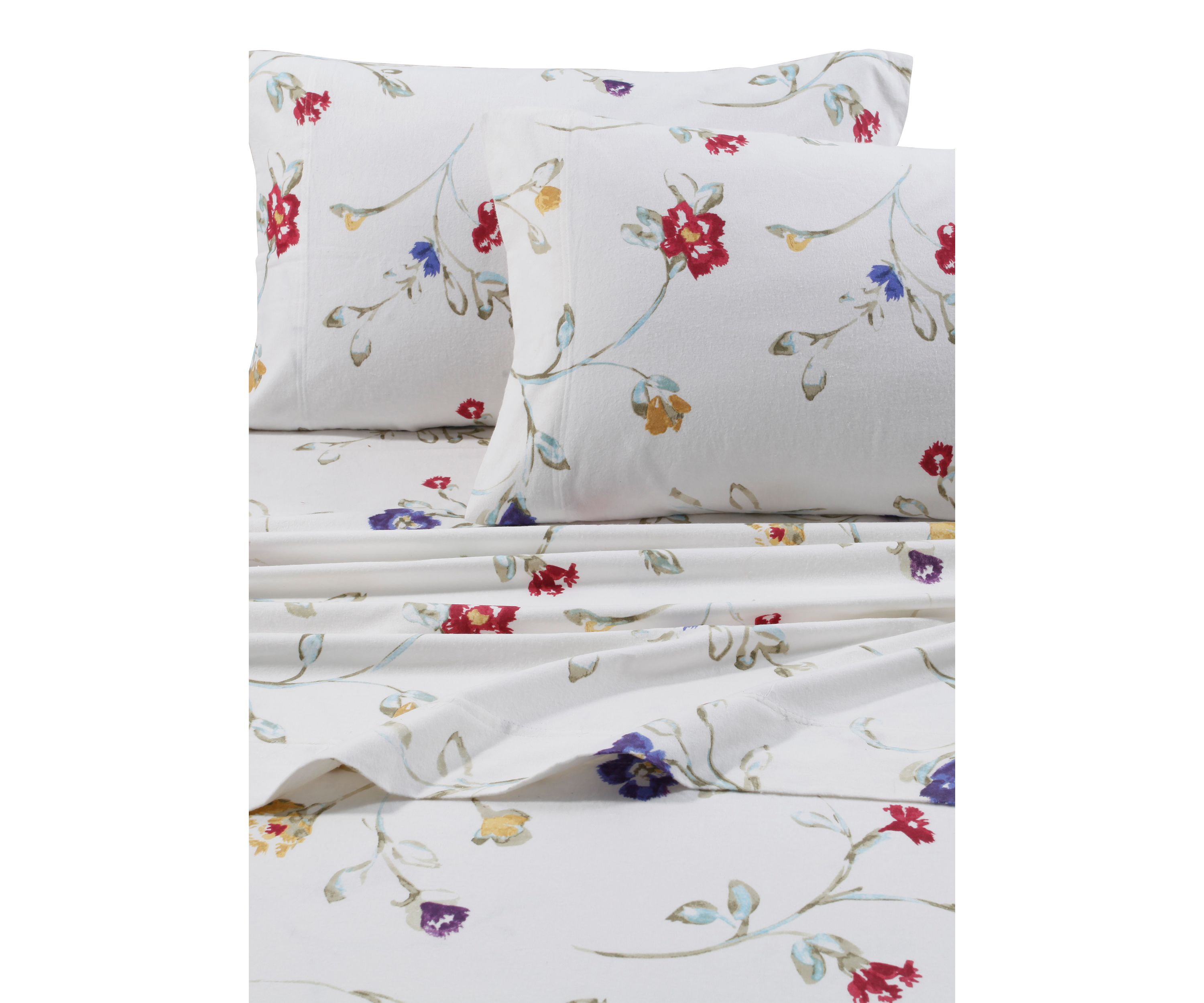 Flannel Floral Garden 170-GSM Cotton Extra Deep Pocket Printed Sheet Set