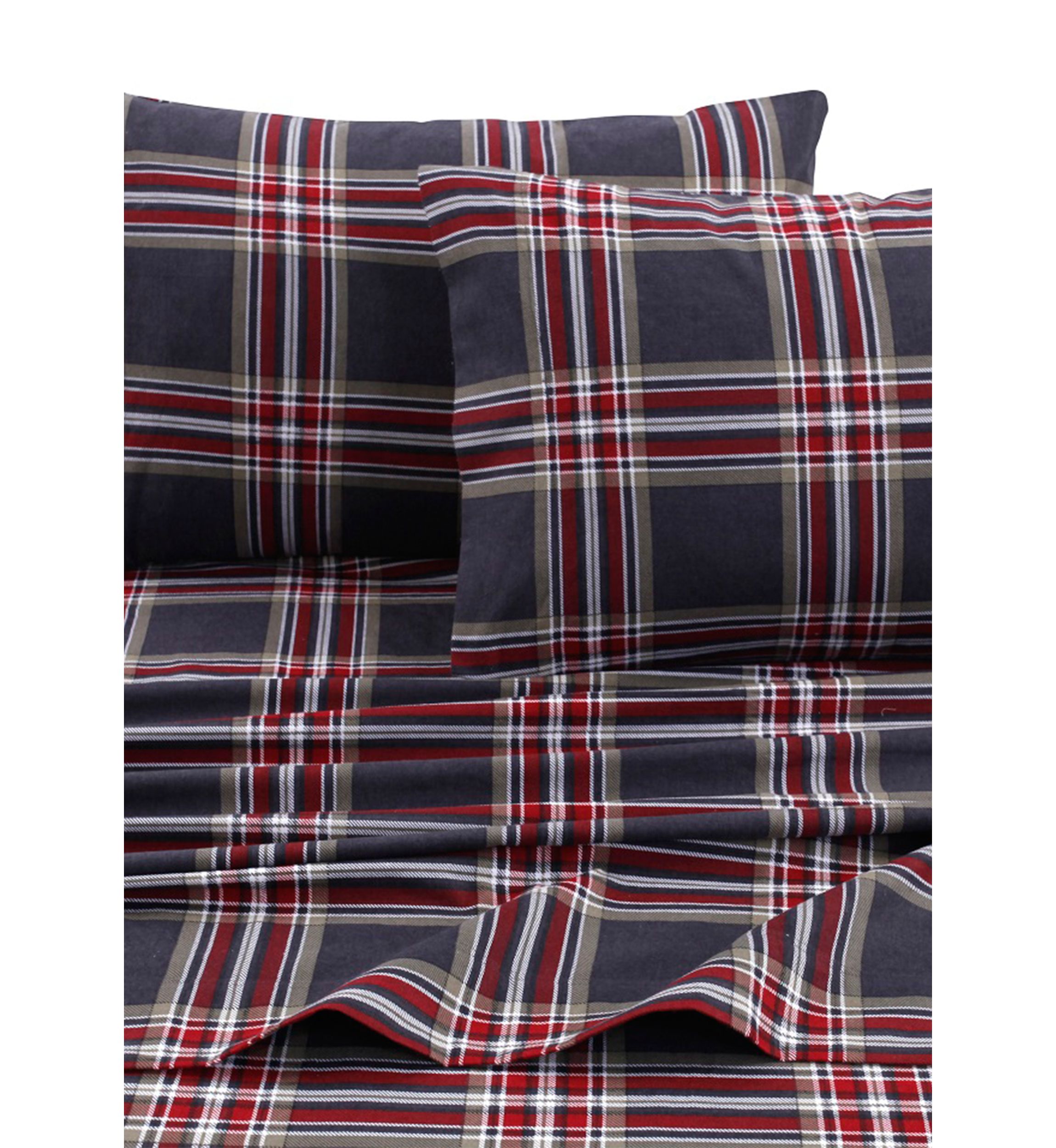 5 Ounce Heritage Plaid Flannel Printed Extra Deep Pocket Sheet Set