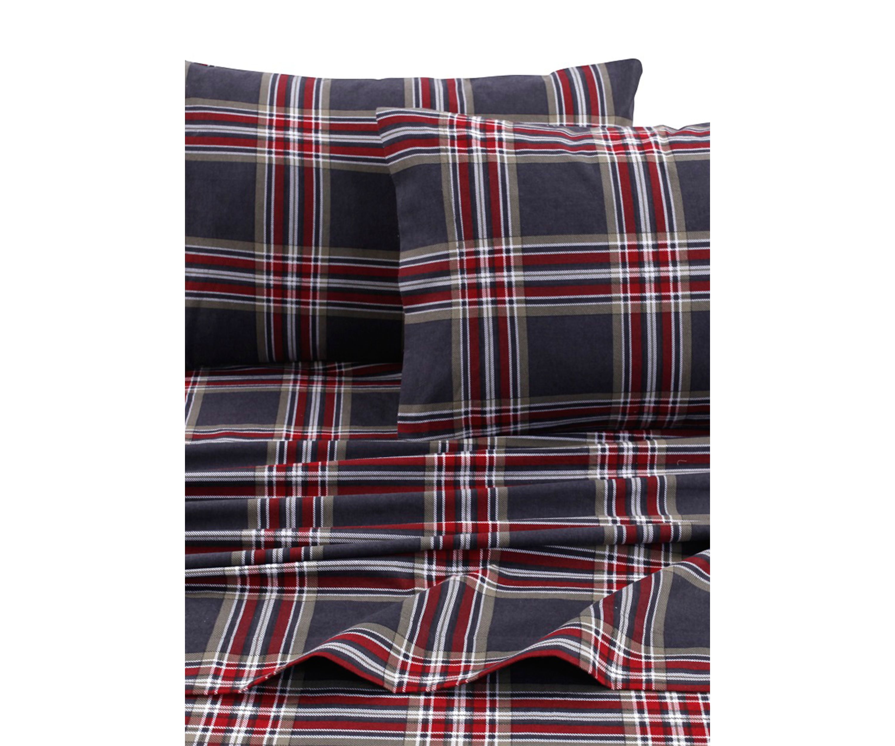 5 Ounce Heritage Plaid Flannel Printed Extra Deep Pocket Sheet Set