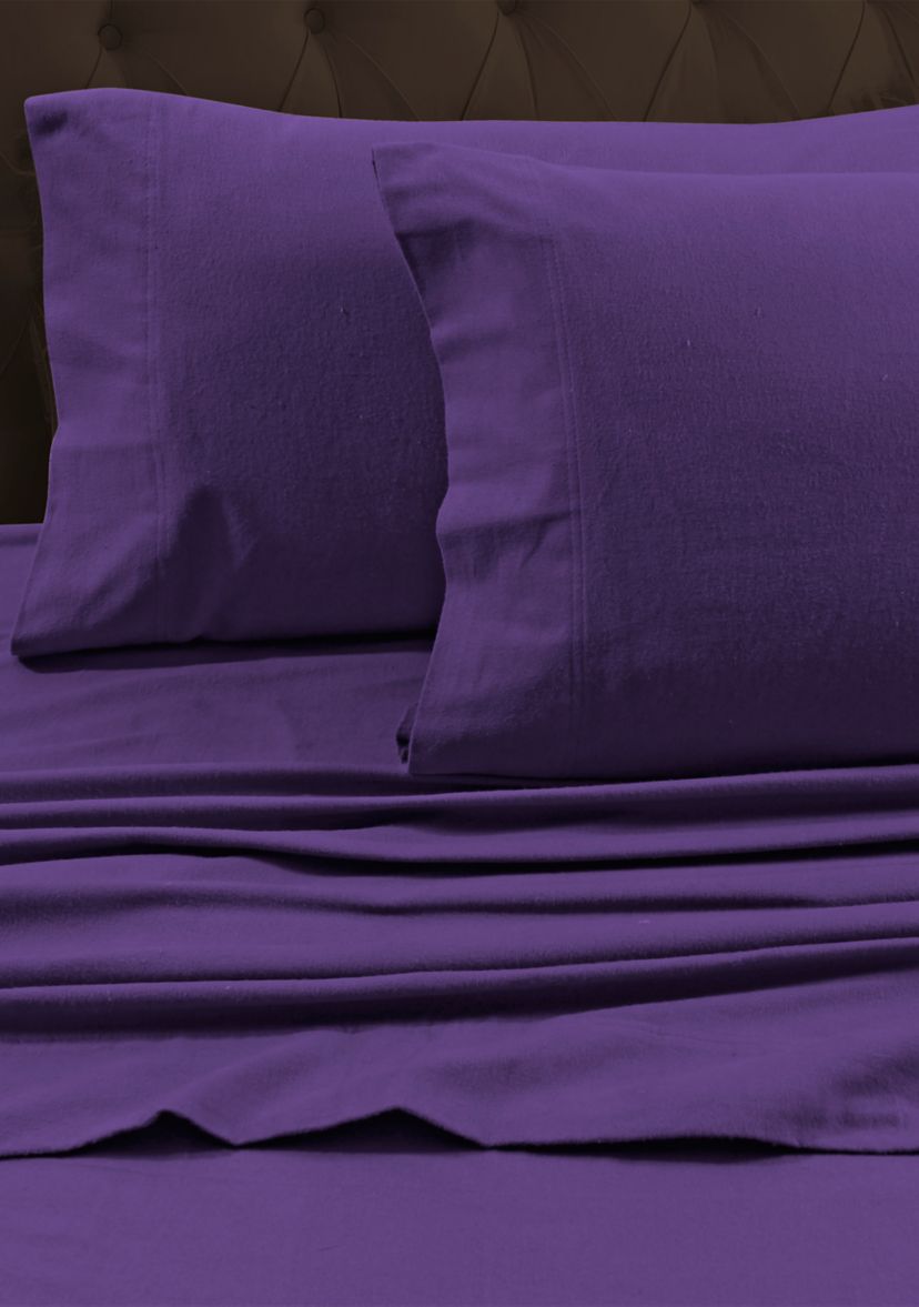 170 GSM Heavyweight Solid Flannel Sheet and Pillowcase Separates
