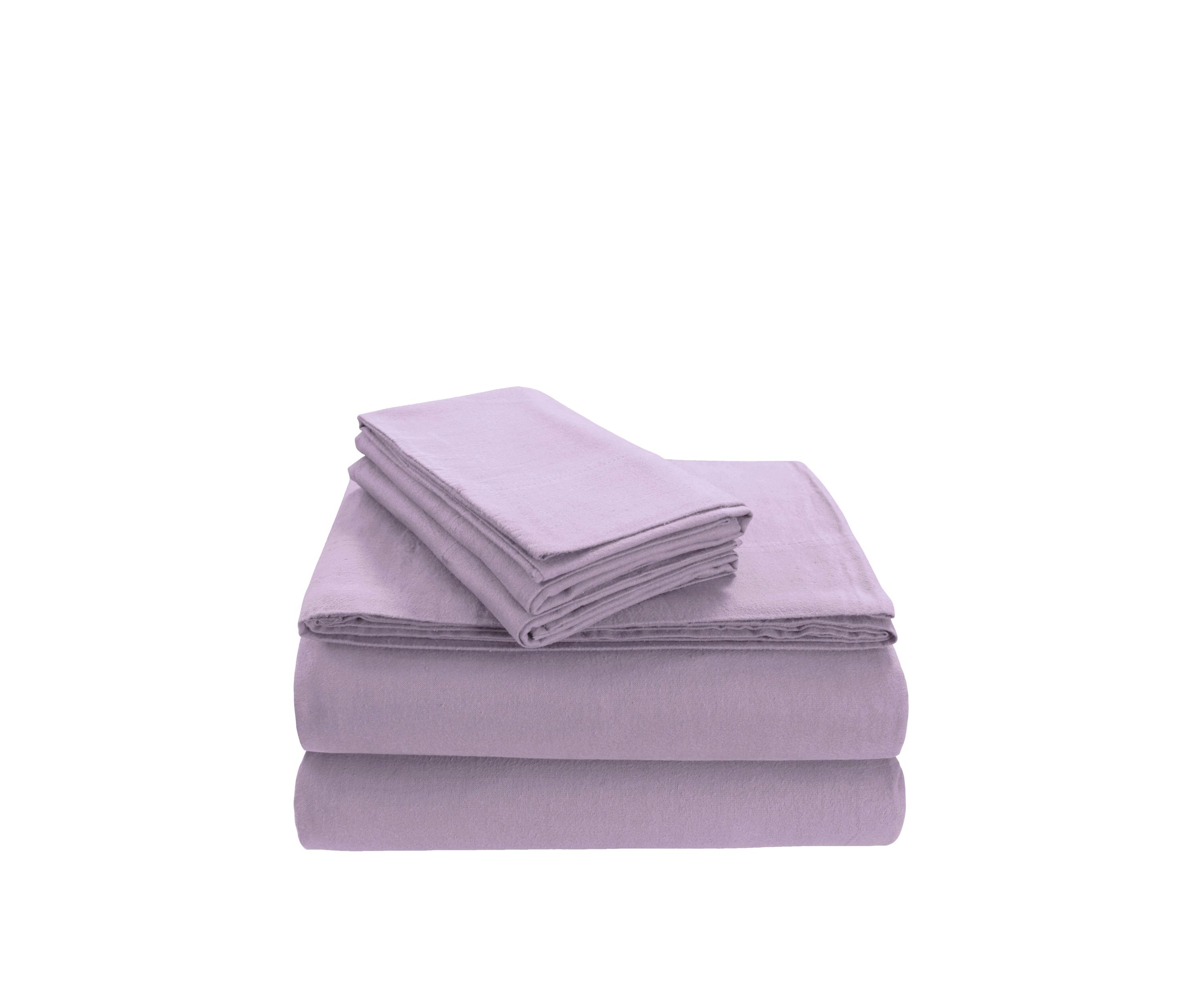 Flannel 170 GSM Cotton Solid Extra Deep Pocket Sheet Set