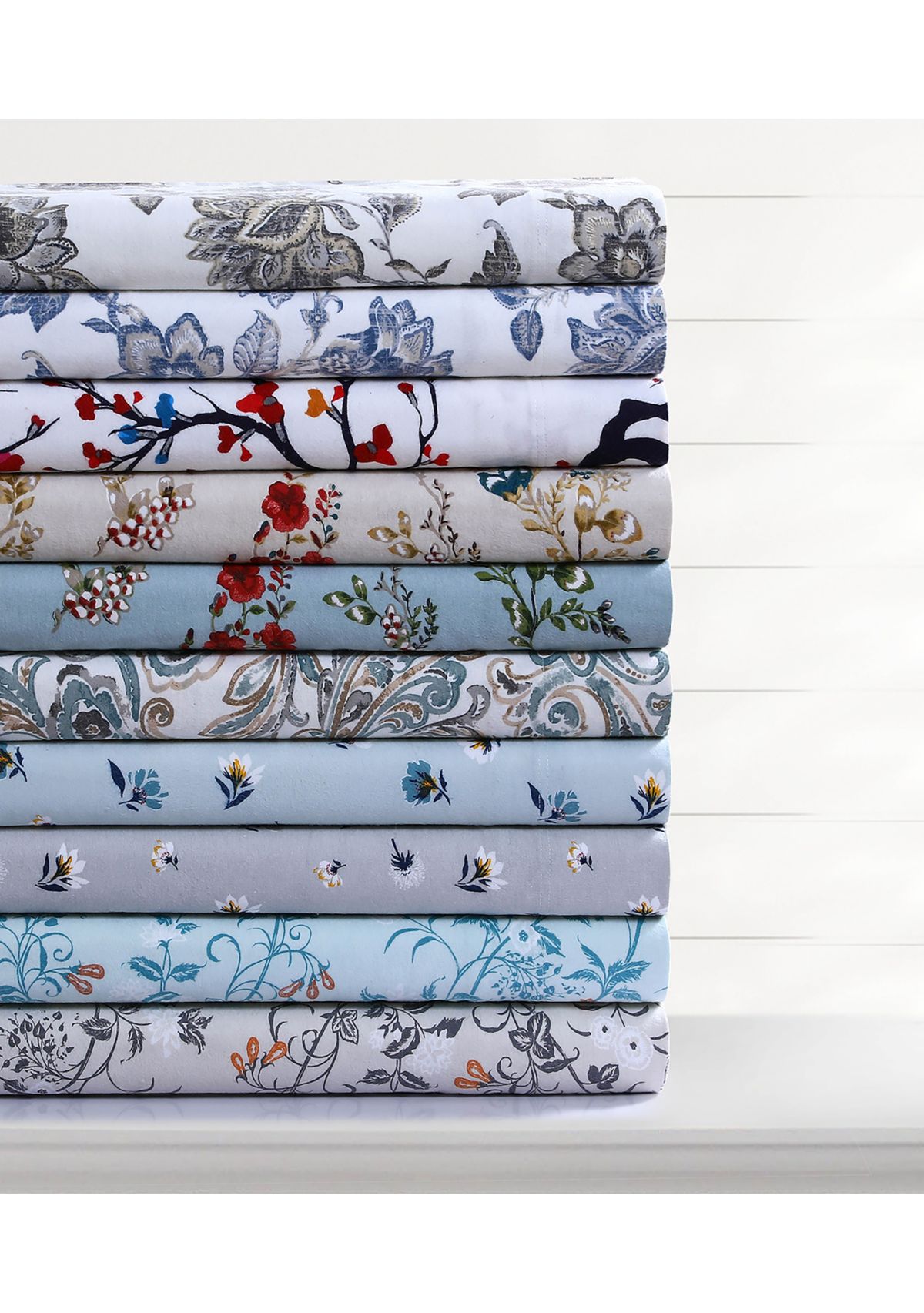 Camilla Paisley 170-GSM Flannel Extra Deep Pocket Sheet Set Full Green