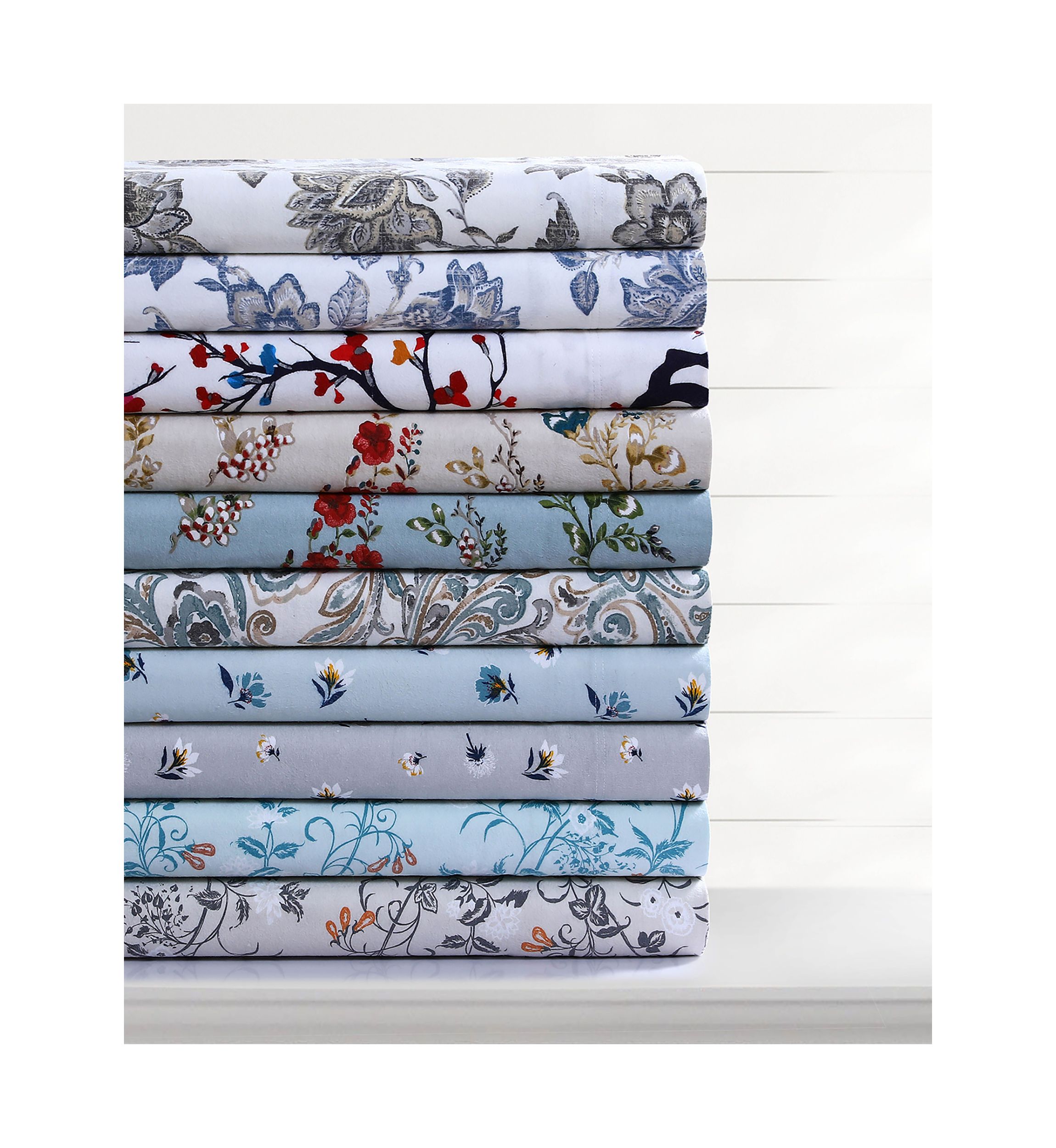 Camilla Paisley 170-GSM Flannel Extra Deep Pocket Sheet Set Full Green