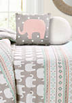 Elephant Stripe Reversible Comforter Set 