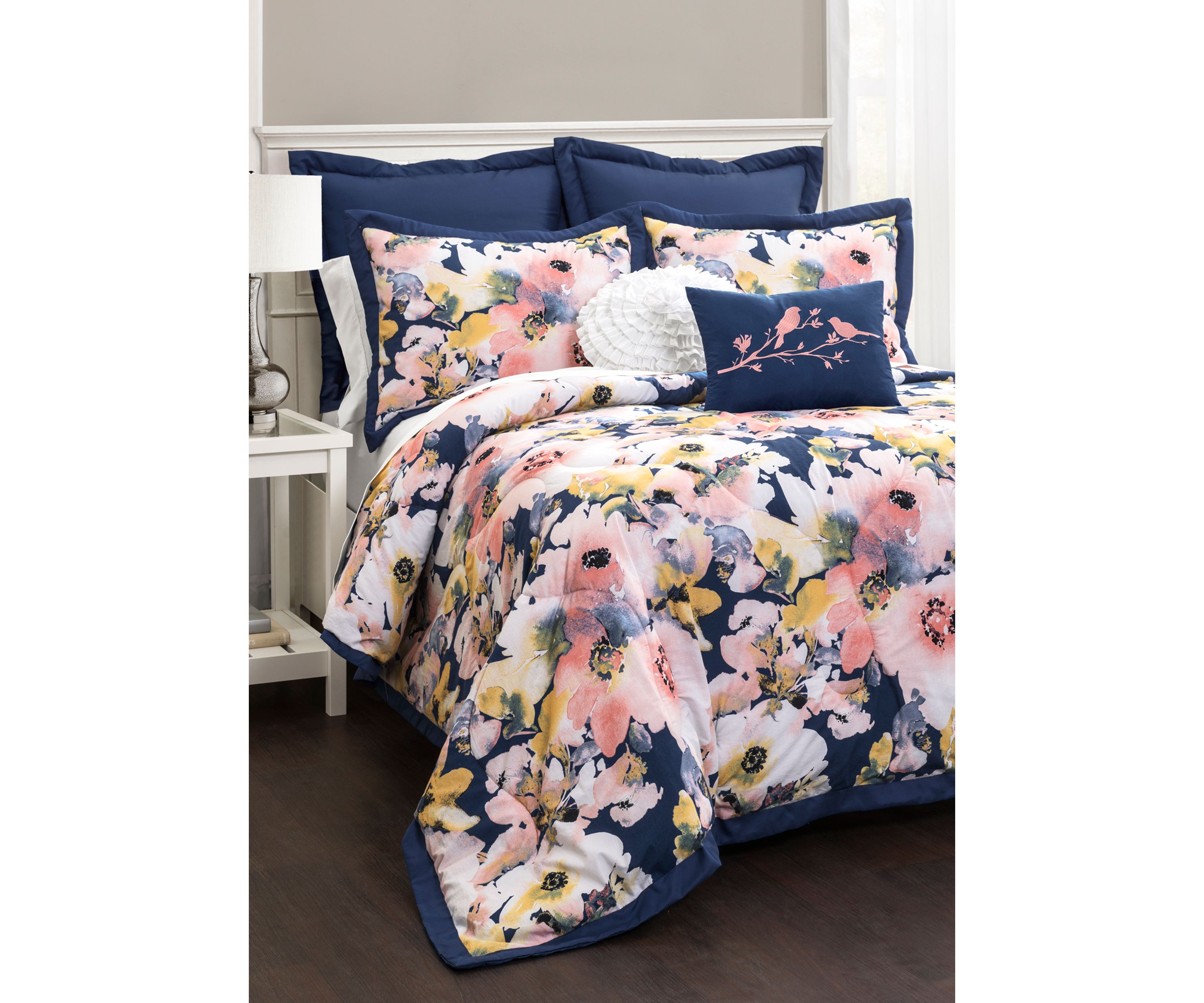 Floral Watercolor Comforter Set 