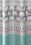 Elephant Stripe Shower Curtain Turquoise/Pink 72 in x 72 in 