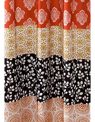 72" x 72" Fuchsia & Orange Lush Decor Bohemian Stripe Shower Curtain 