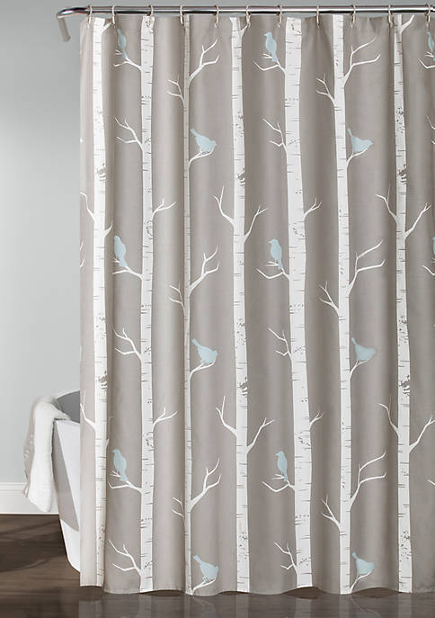 Lush Decor Bird On The Tree Shower, Tree Shower Curtain Rings