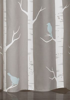 Lush Decor Bird On The Tree Shower Curtain Gray Blue 72 In X 72 In