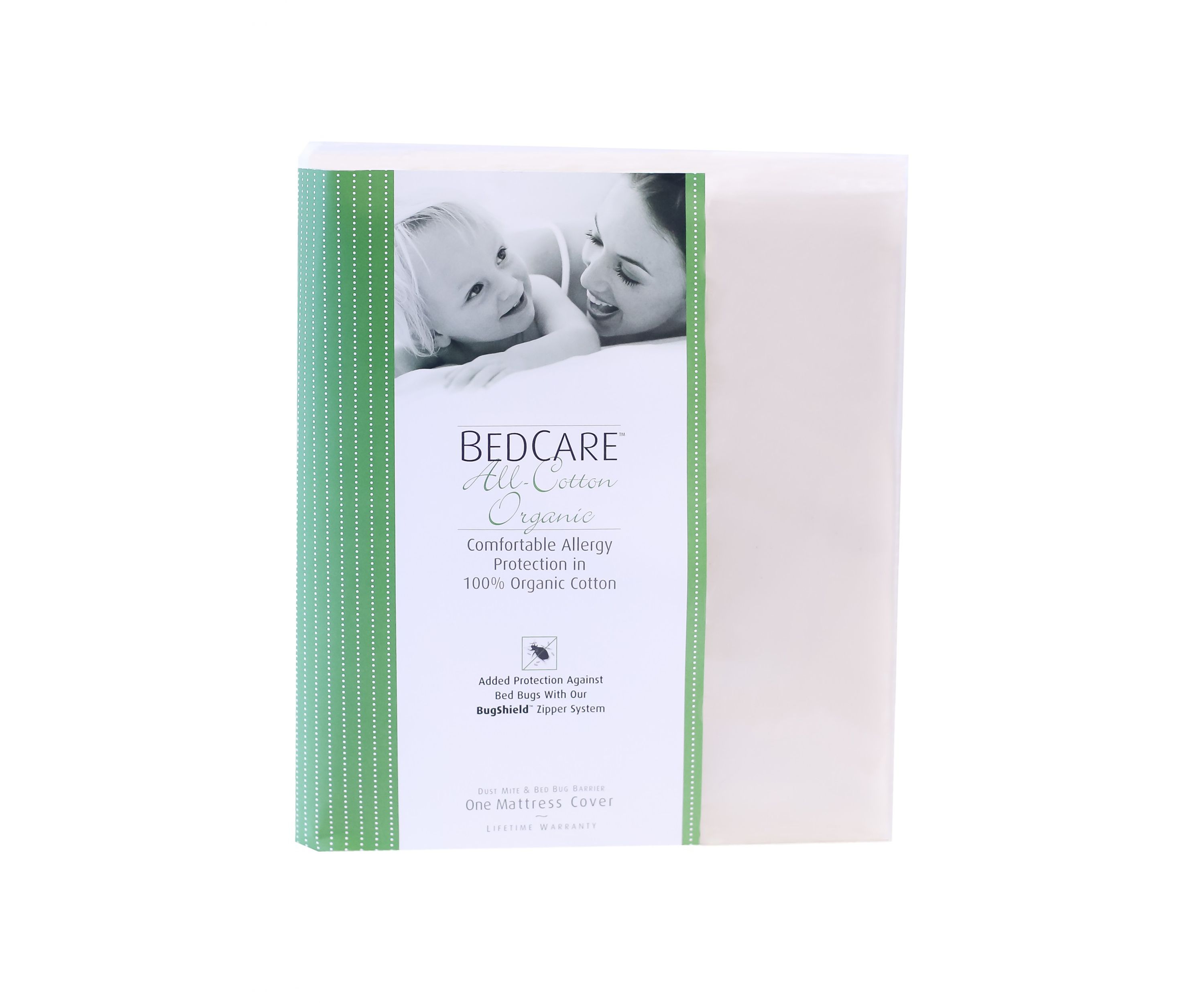 18 in Deep Organic All Cotton Allergy Mattress Cover 