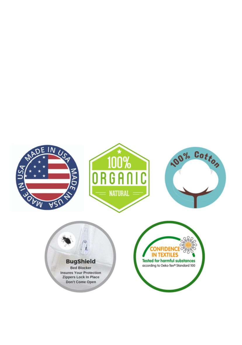 18 in Deep Organic All Cotton Allergy Mattress Cover 