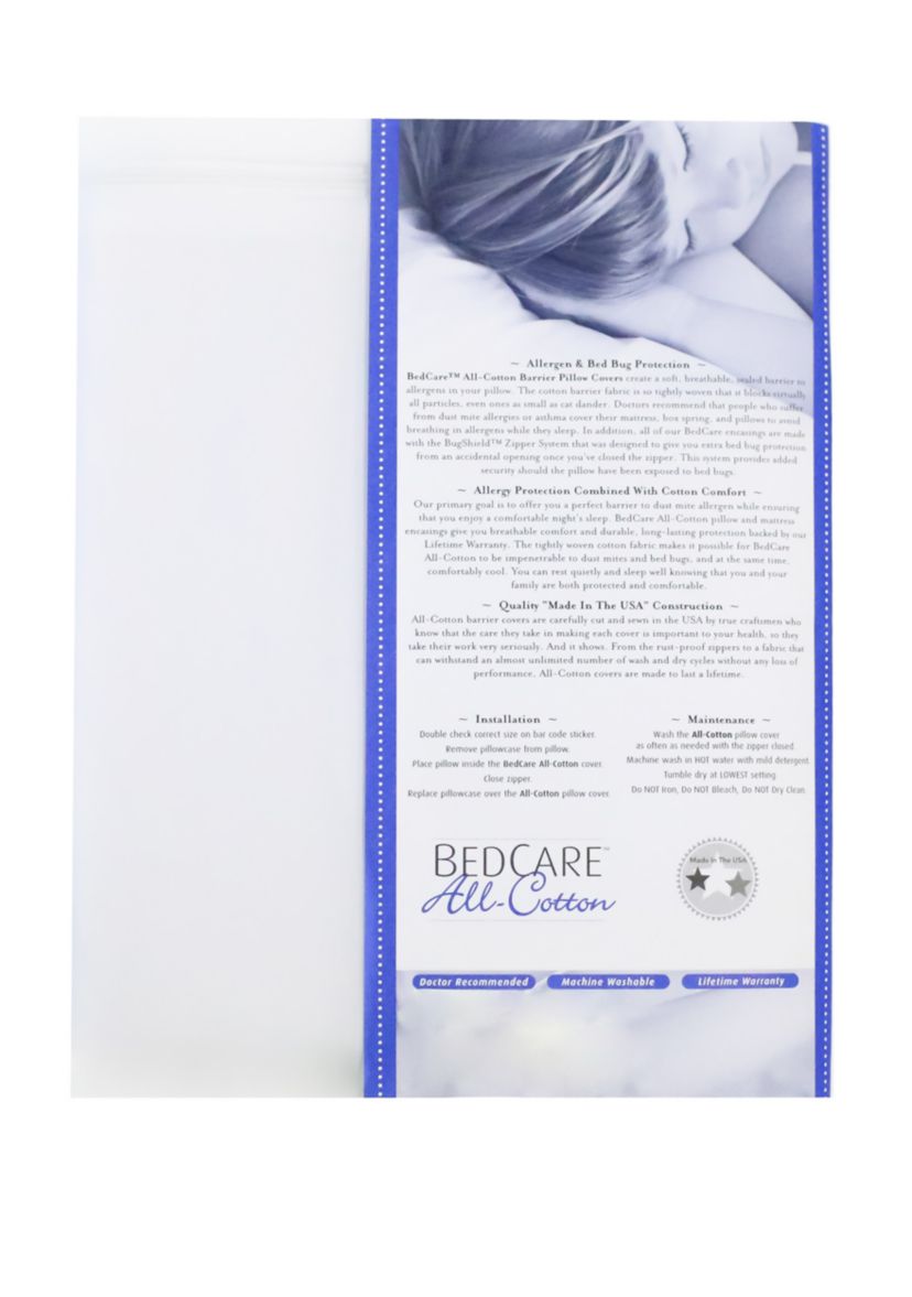 All Cotton Allergy Travel Pillow Cover