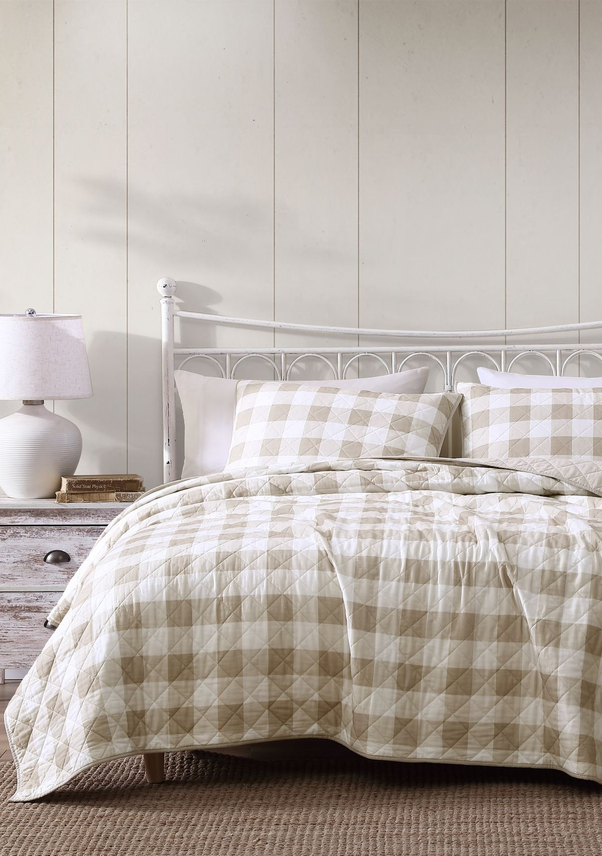 Heirloomed Buffalo Check Blue 3-Piece Quilt Set