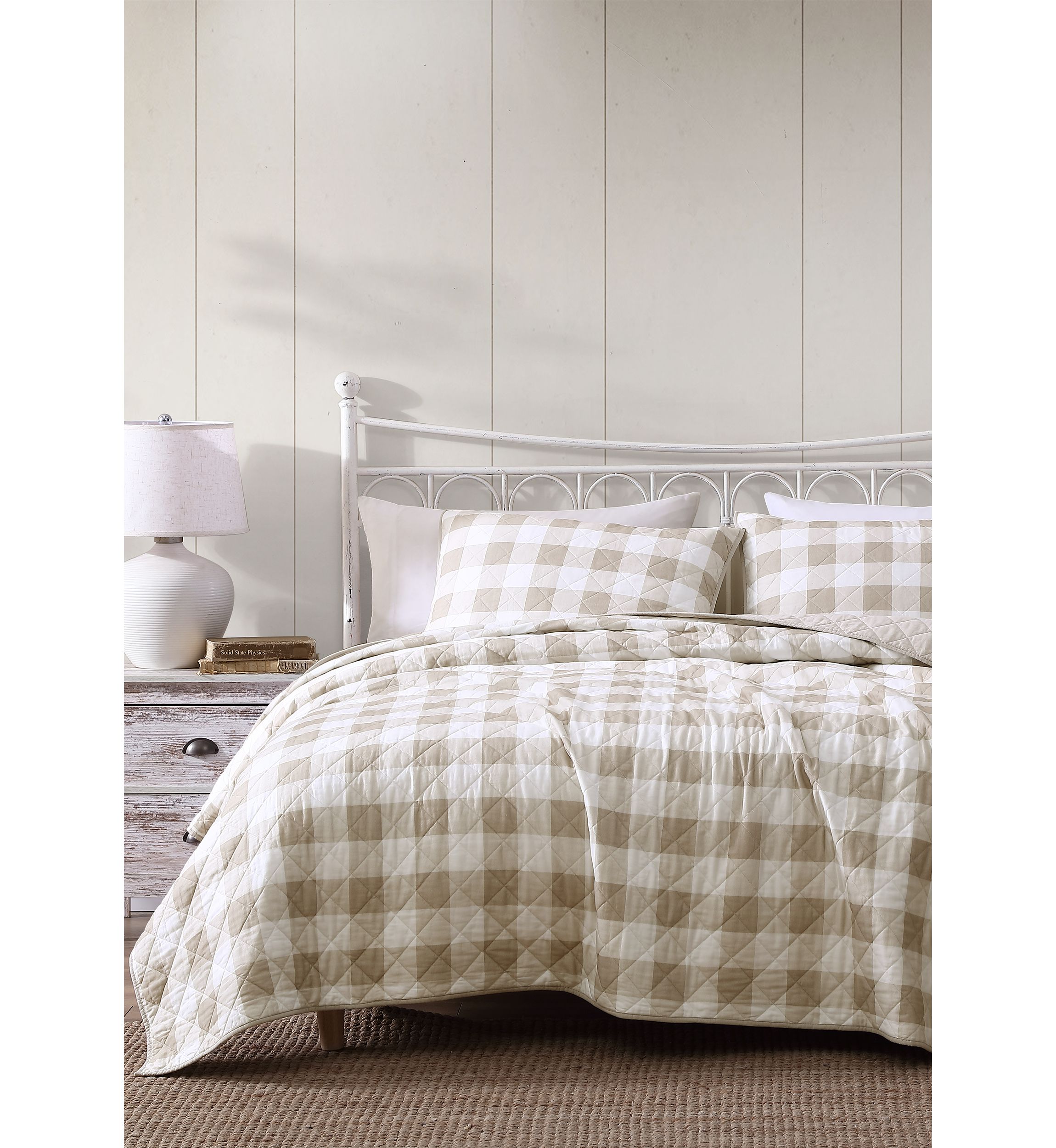 Heirloomed Buffalo Check Blue 3-Piece Quilt Set