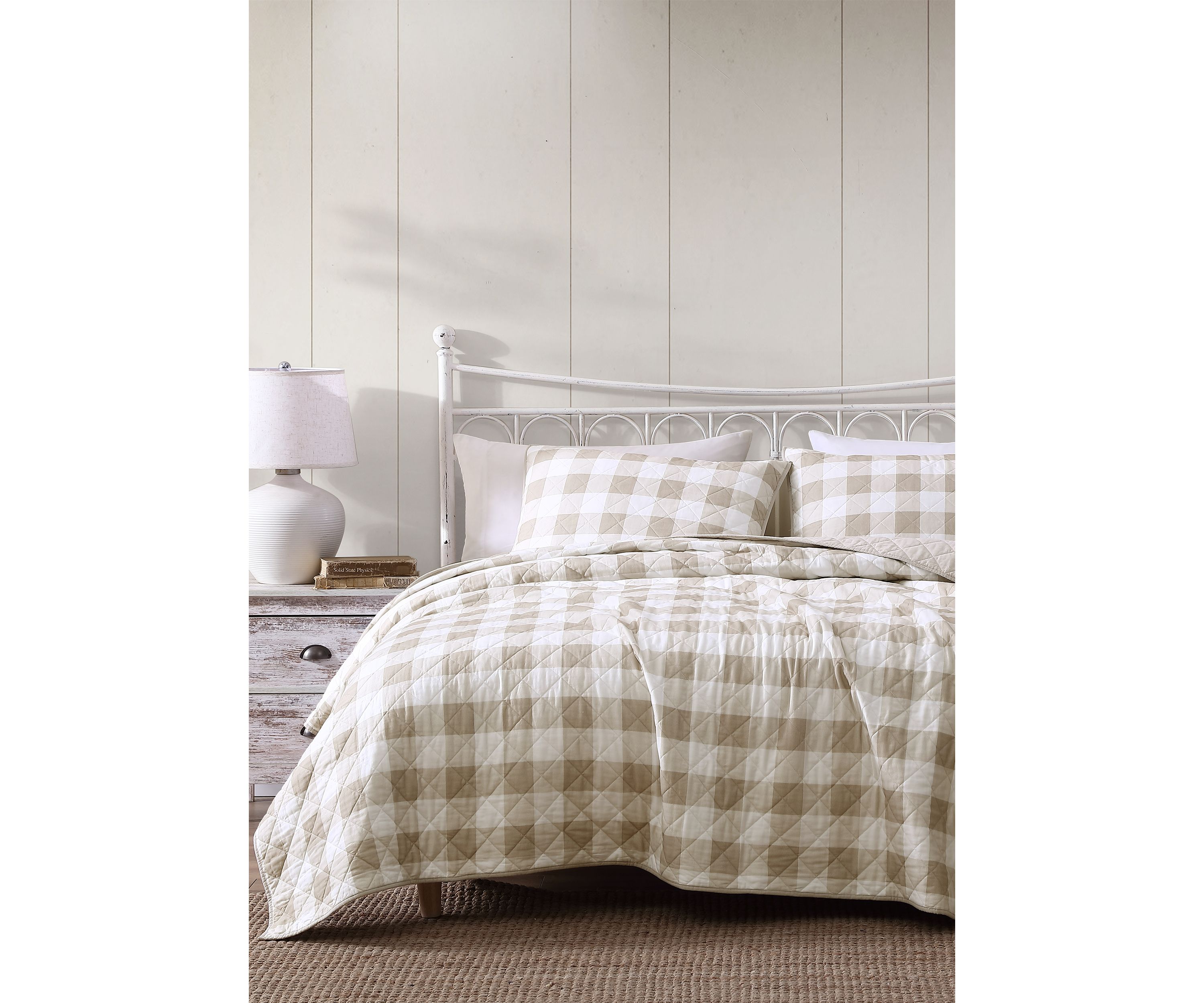 Heirloomed Buffalo Check Blue 3-Piece Quilt Set