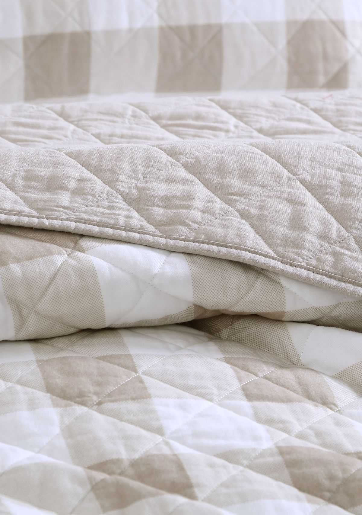 Heirloomed Buffalo Check Blue 3-Piece Quilt Set