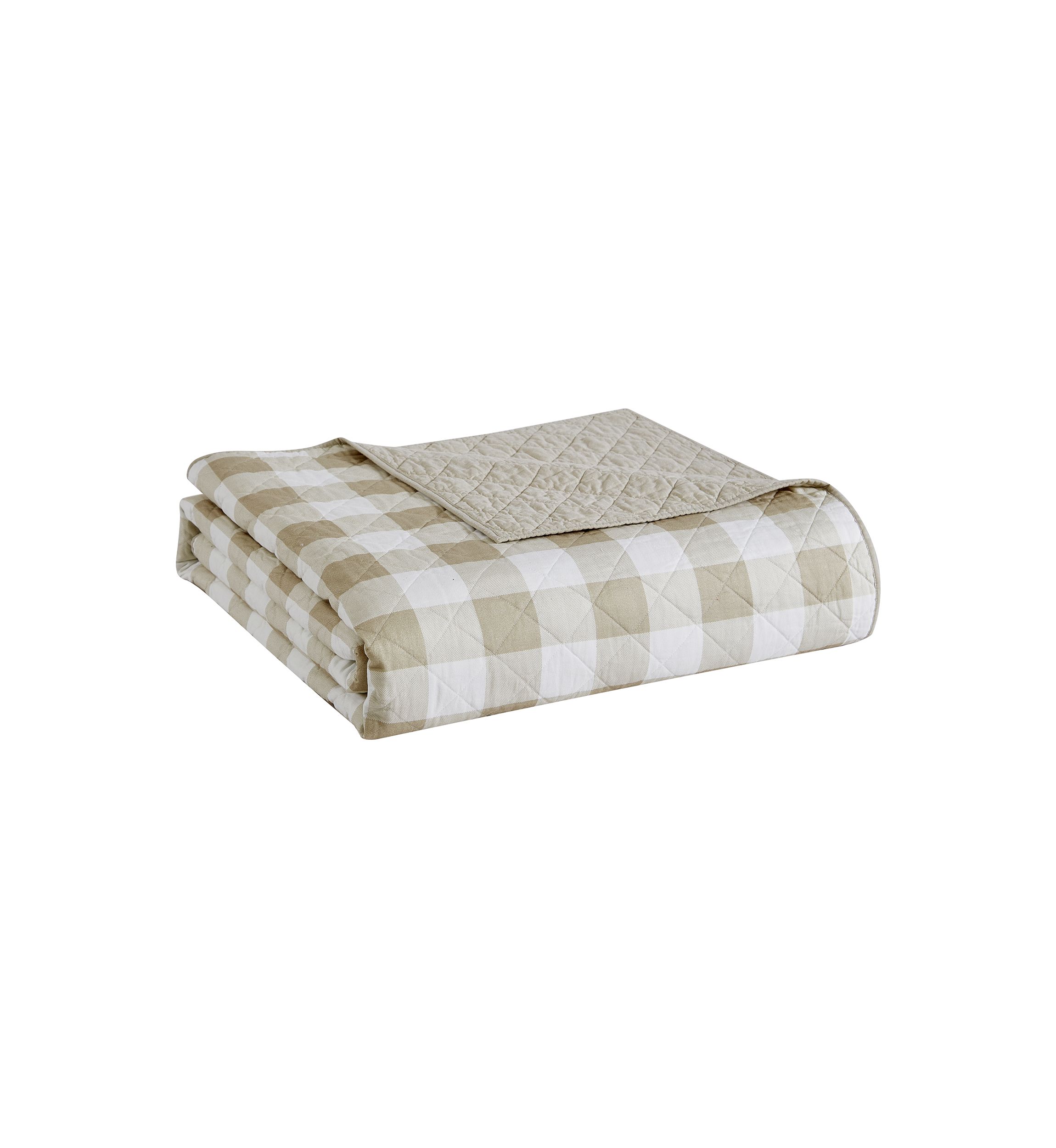 Heirloomed Buffalo Check Blue 3-Piece Quilt Set