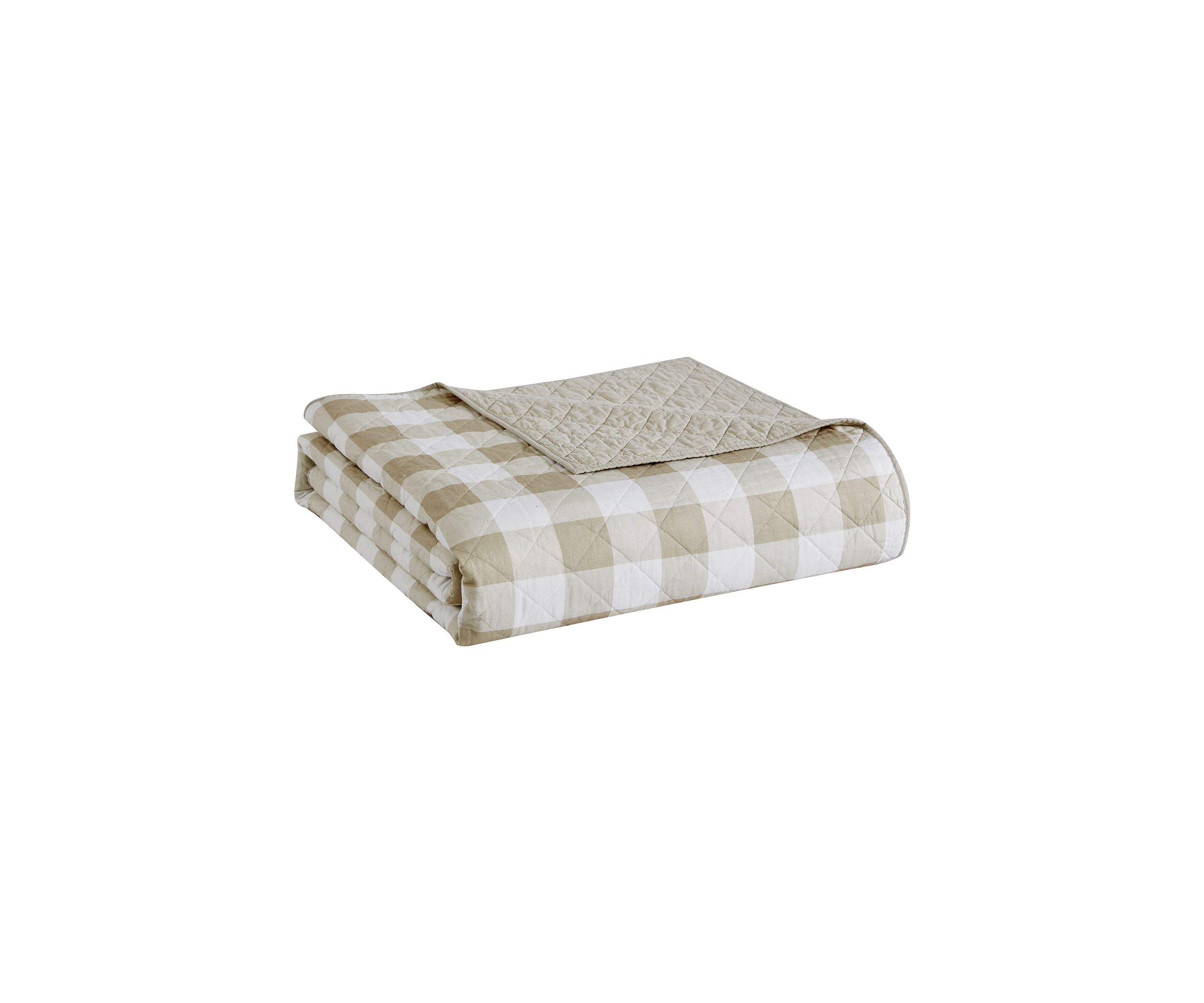 Heirloomed Buffalo Check Blue 3-Piece Quilt Set