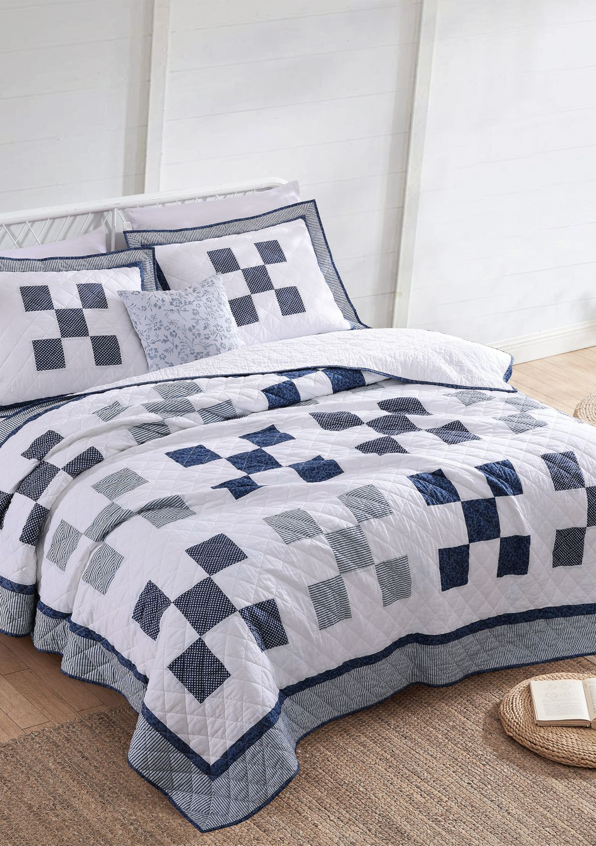 Block Checkerboard 3-Piece Quilt Set