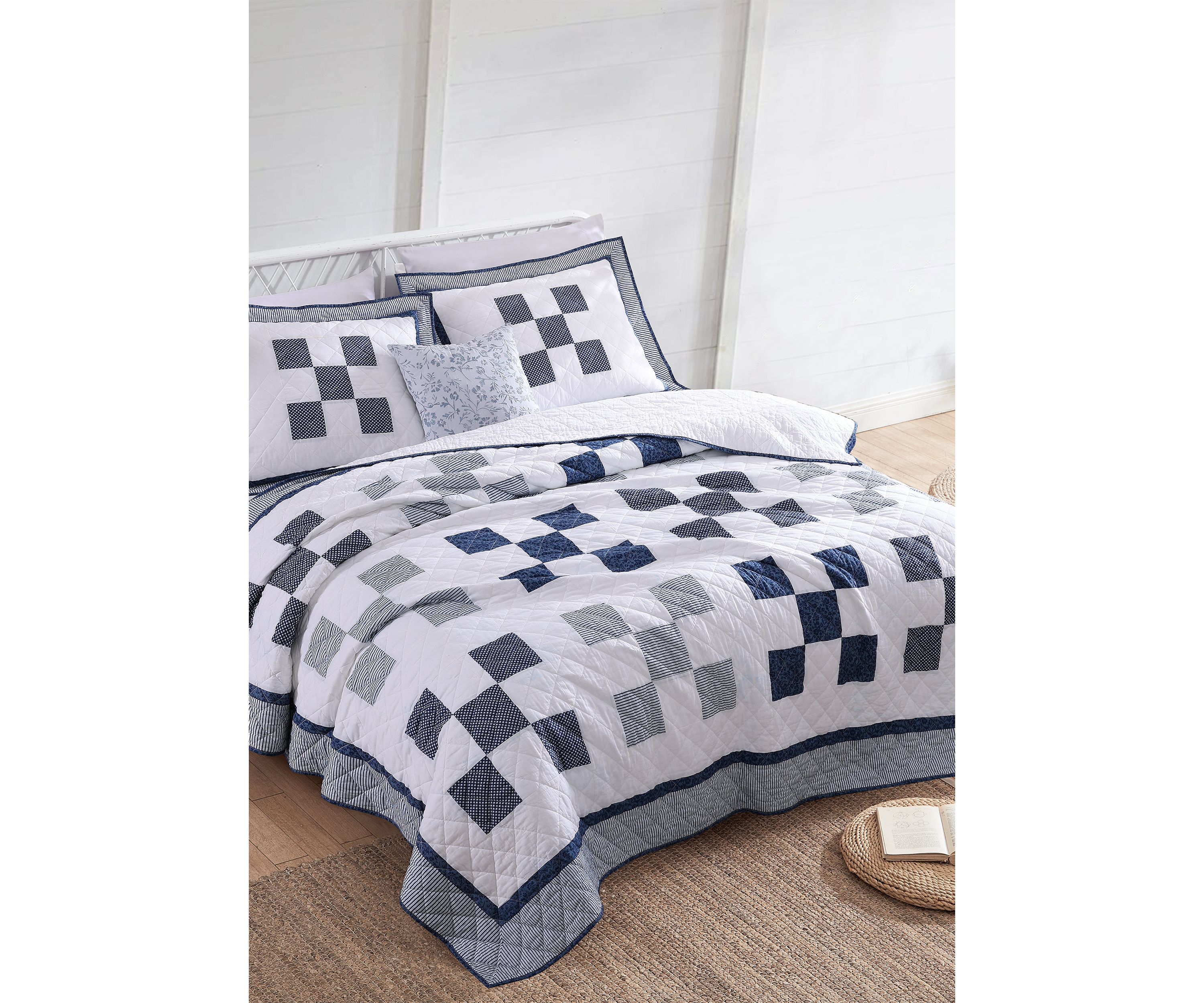 Block Checkerboard 3-Piece Quilt Set