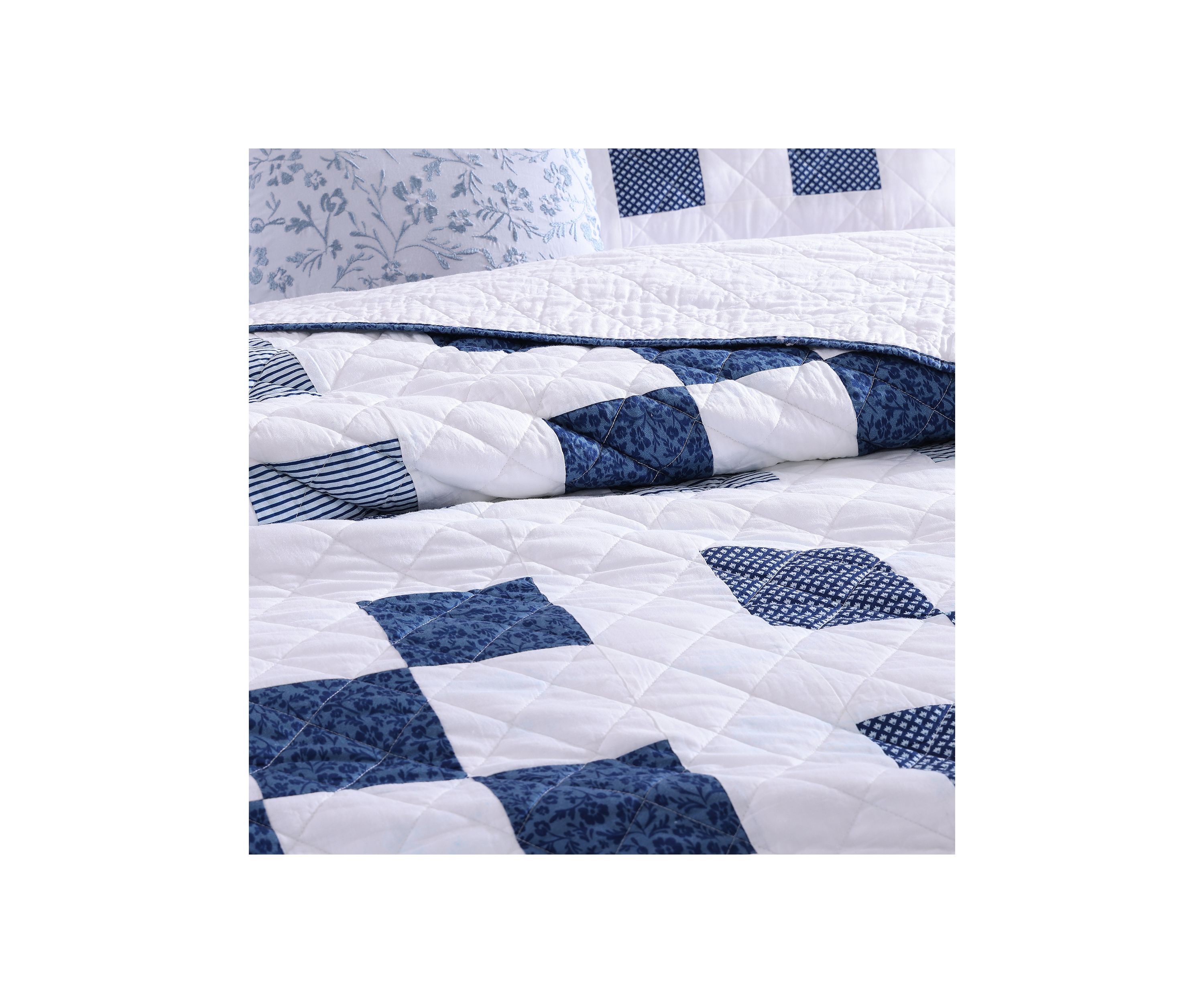 Block Checkerboard 3-Piece Quilt Set
