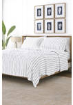 Premium Ultra Soft Distressed Field Stripe Pattern 4 Piece Bed Sheets Set