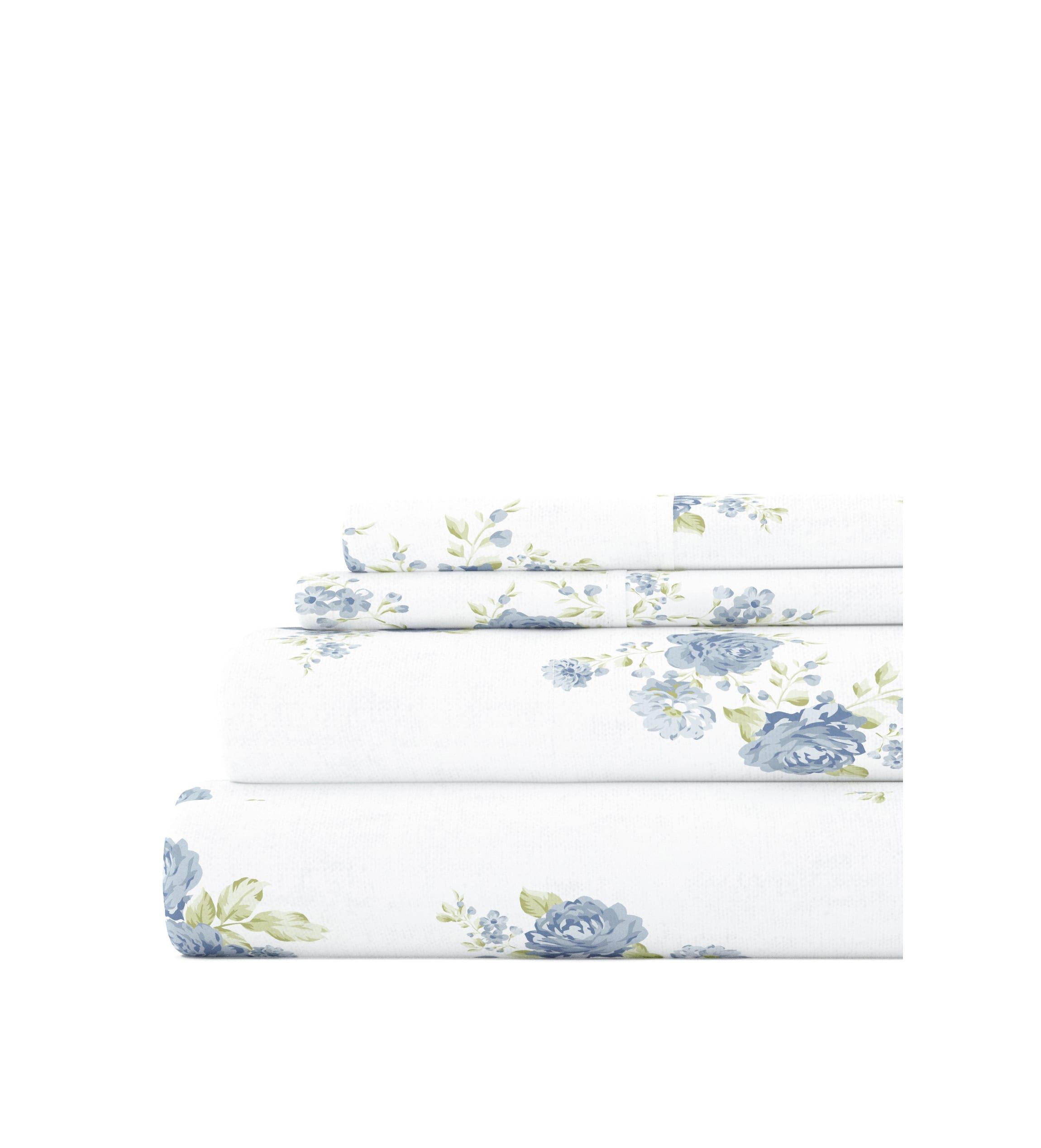 Sheet Set 4-Piece 100% Cotton Flannel Patterned Super Soft Bedding