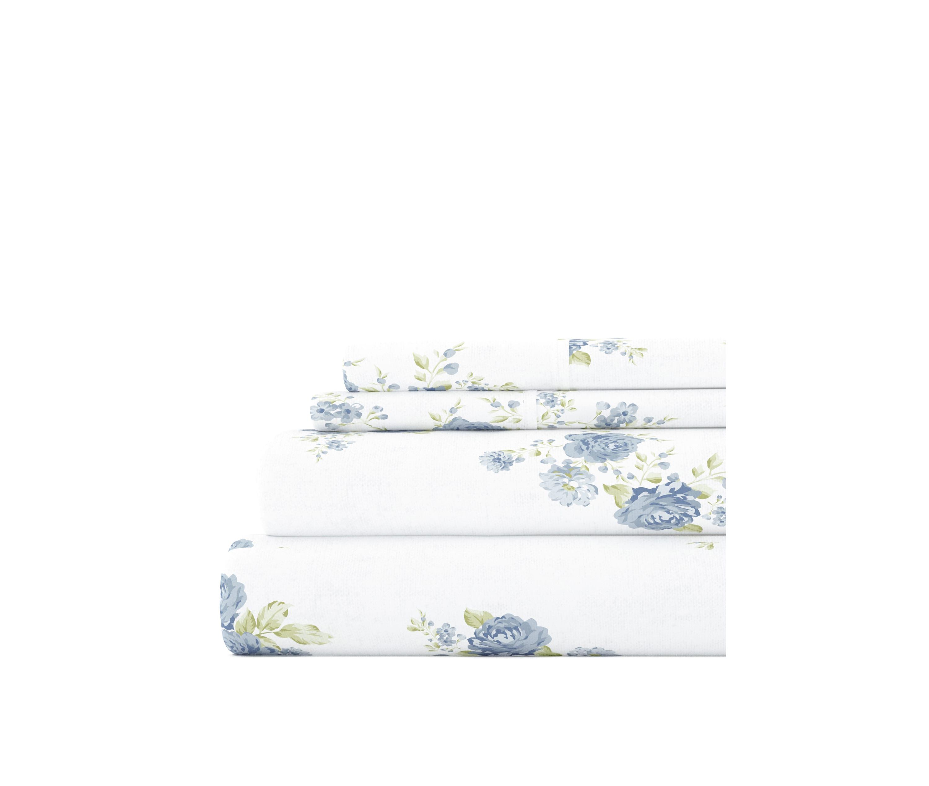 Sheet Set 4-Piece 100% Cotton Flannel Patterned Super Soft Bedding