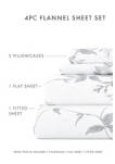 Premium Sylvan Rose 4 Piece Flannel Bed Sheet Set
