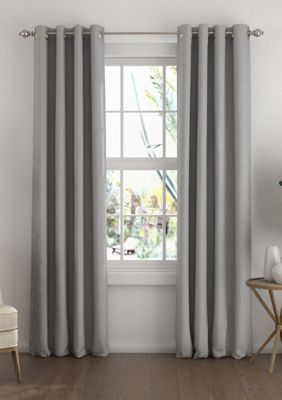 Luxury Inn 2 Panel 100% Total Blackout Grommet Curtains, Gray, 50 x 84
